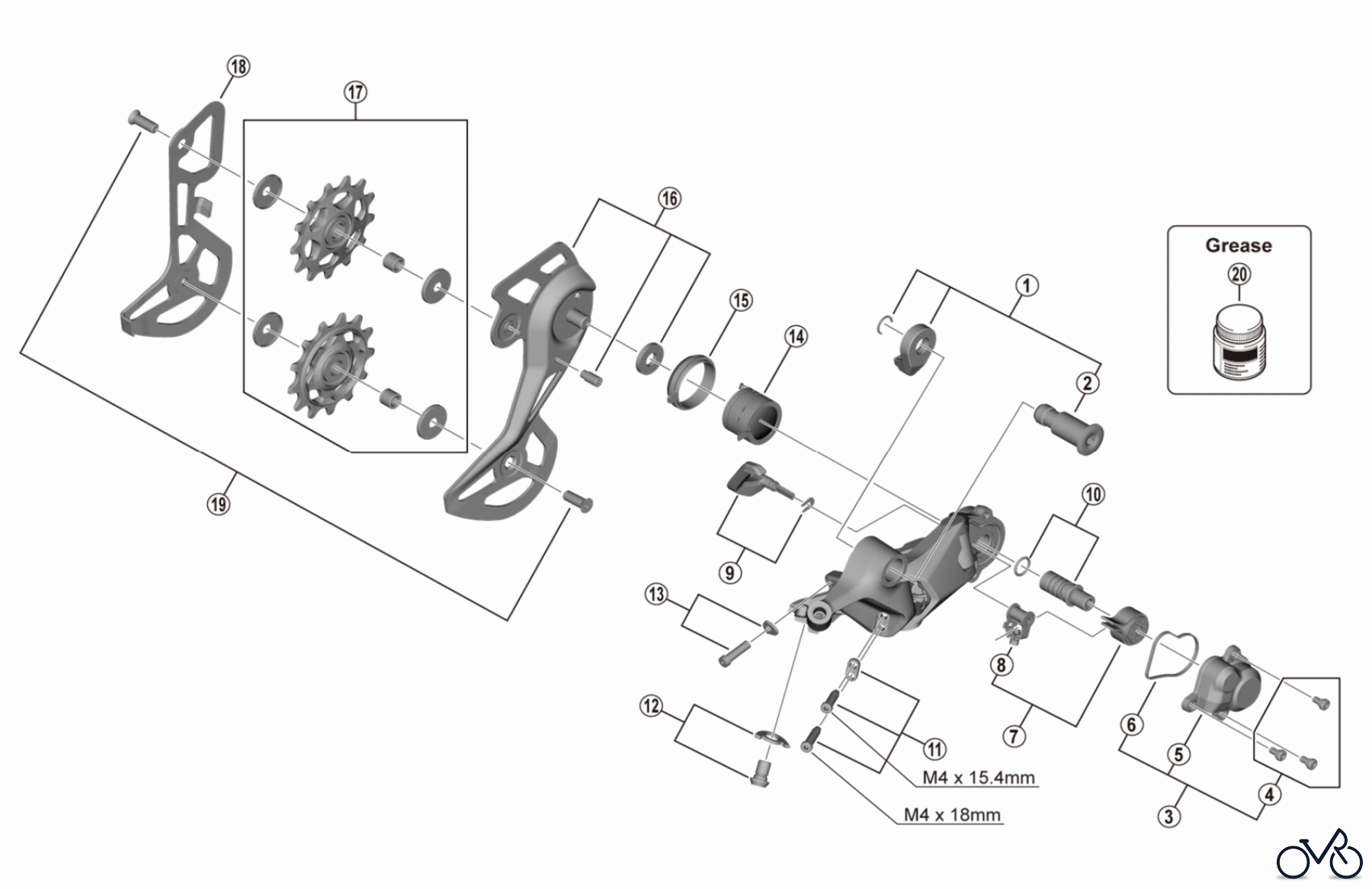  Shimano RD Rear Derailleur - Schaltwerk RD-M5130 DEORE Rear Derailleur GS 10-speed (E-Bike)
