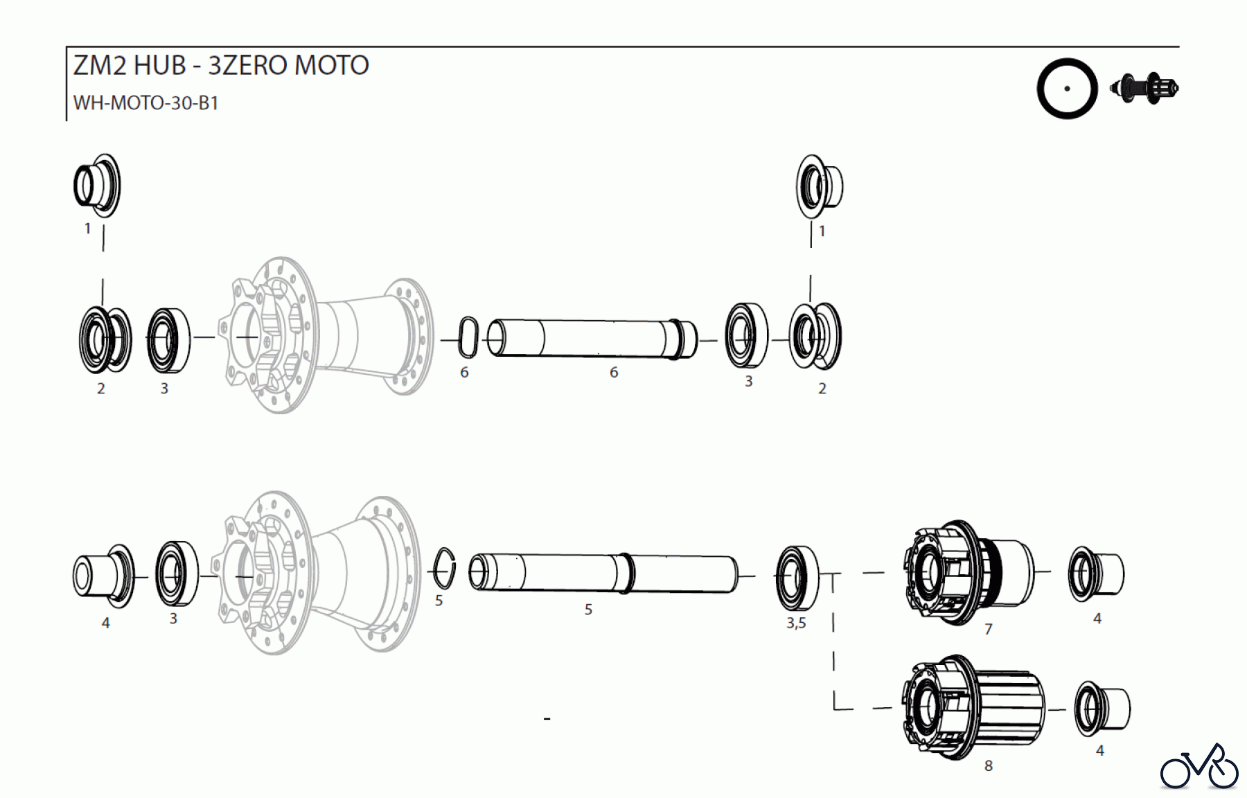 Sram Zipp ZM2 HUB - 3ZERO MOTO WH-MOTO-30-B1