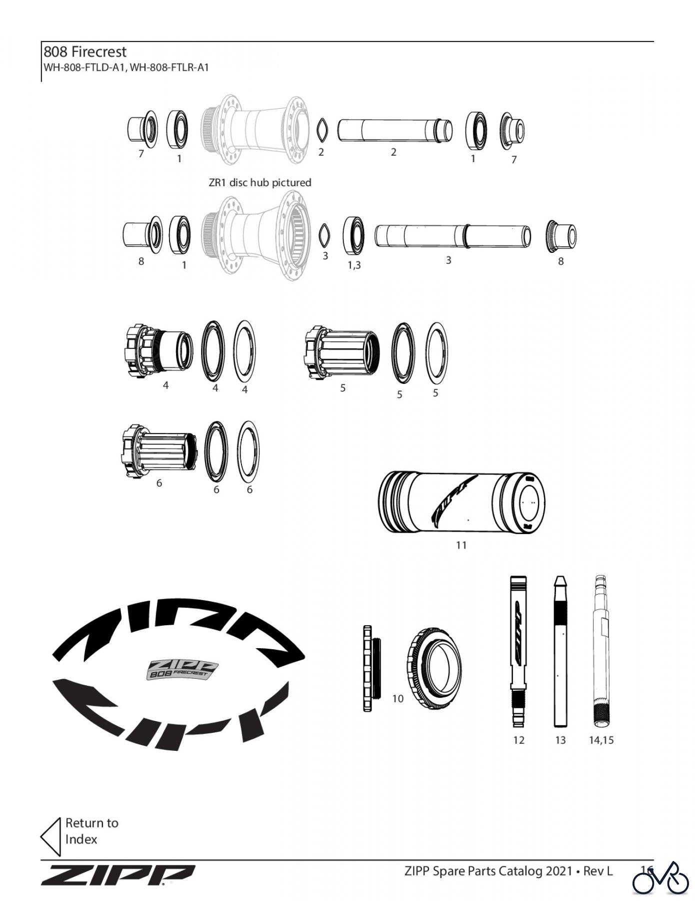  Sram Zipp 808 Firecrest WH-808-FTLD-A1, WH-808-FTLR-A1