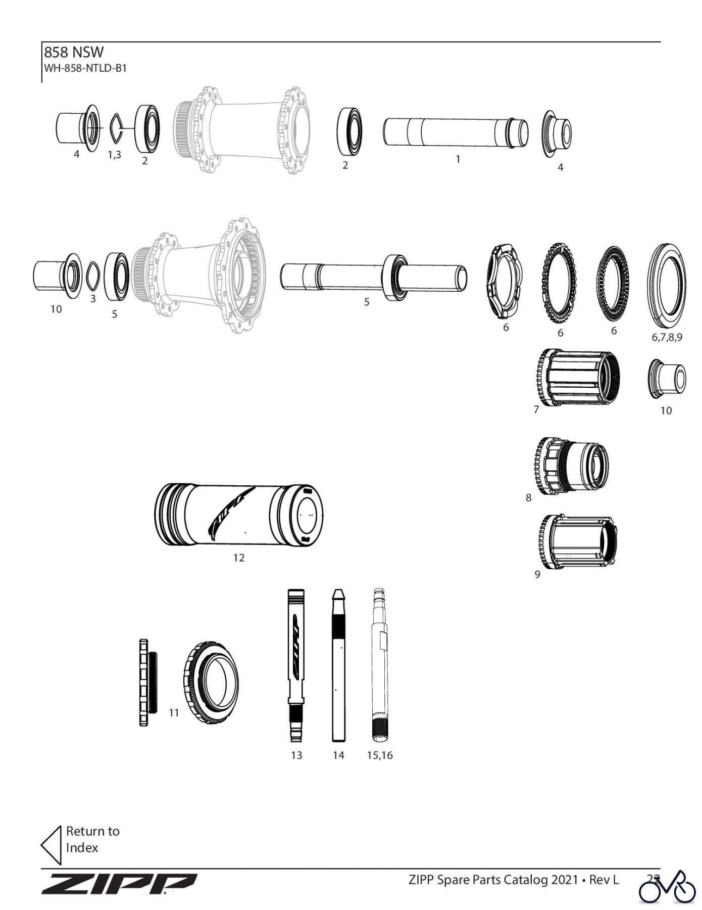  Sram Zipp 858 NSW WH-858-NTLD-B1