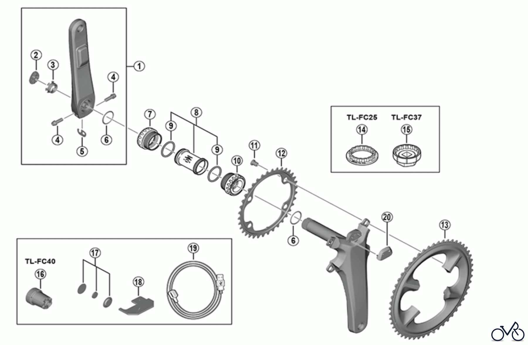 Shimano FC Front Chainwheel - Kurbelsatz, Vorderes Kettenblatt FC-R8100-P (-4905)