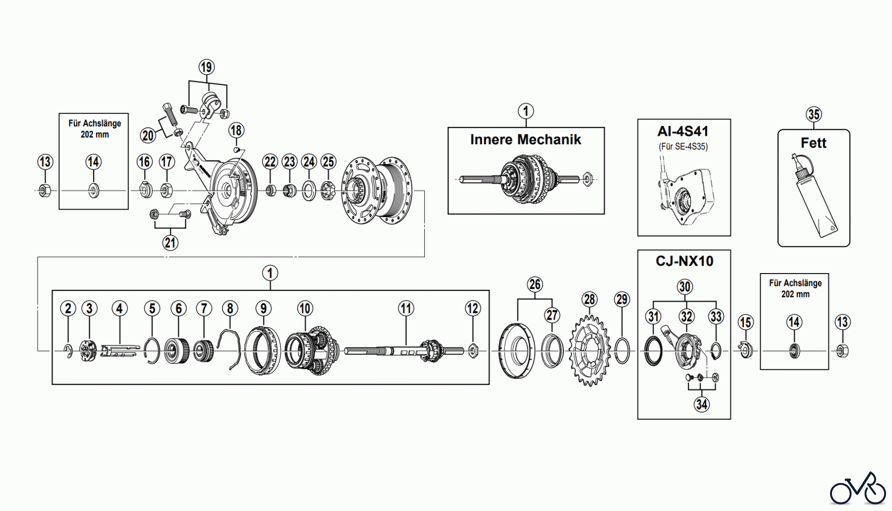  Shimano SG Getriebenabe /Nabenschaltung SG-4R35 SHIMANO NEXUS 4-GANGNABE mit Hochleistungs-Rollenbremse