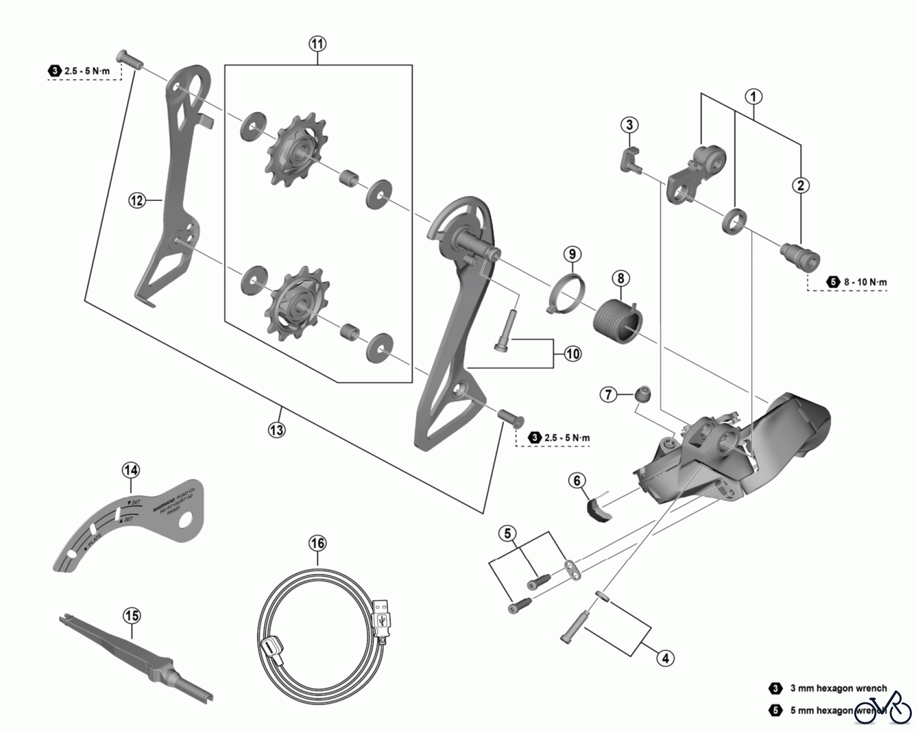 Shimano RD Rear Derailleur - Schaltwerk RD-R7150  SHIMANO 105 Rear Derailleur 12-speed