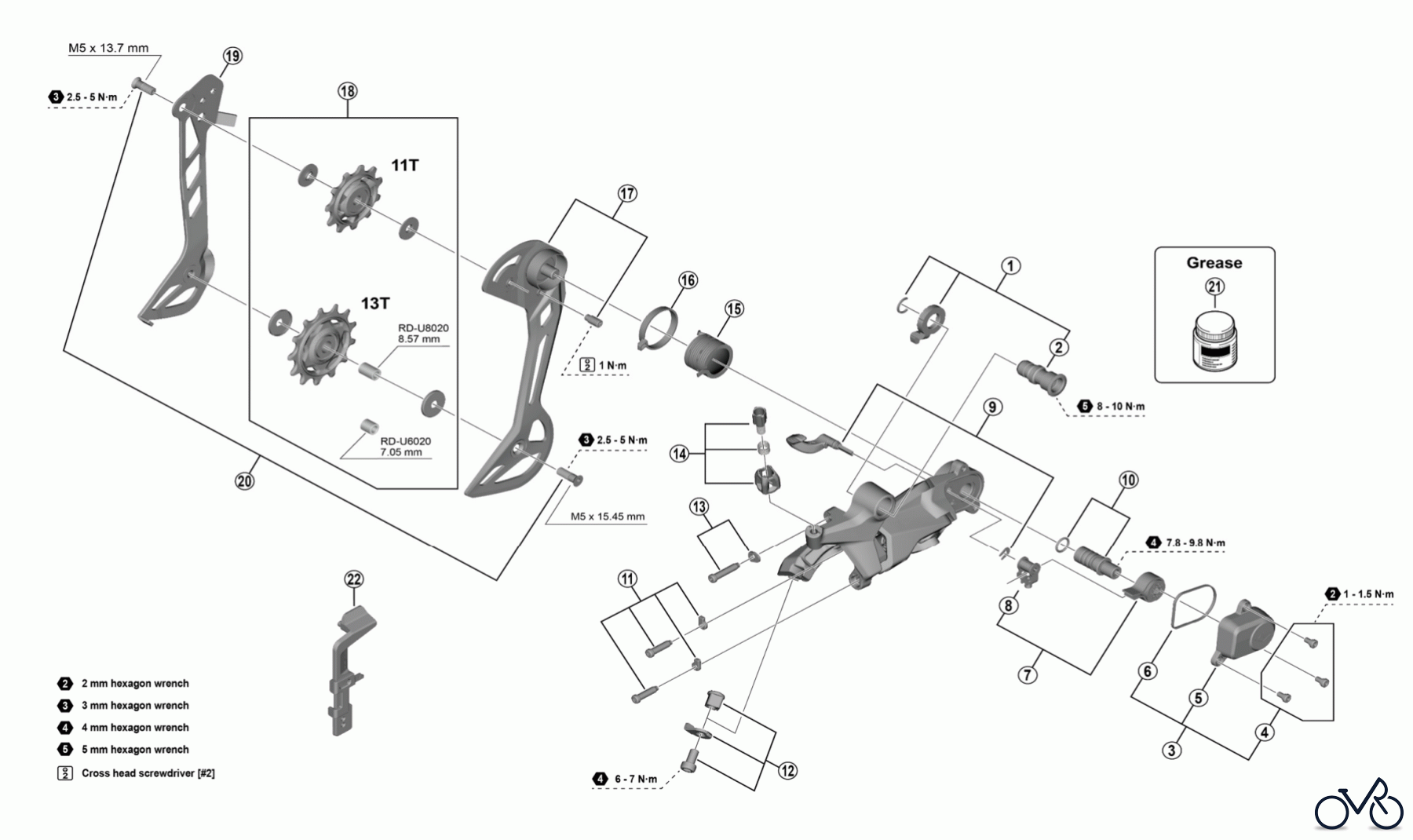 Shimano RD Rear Derailleur - Schaltwerk RD-U8020 SHIMANO CUES