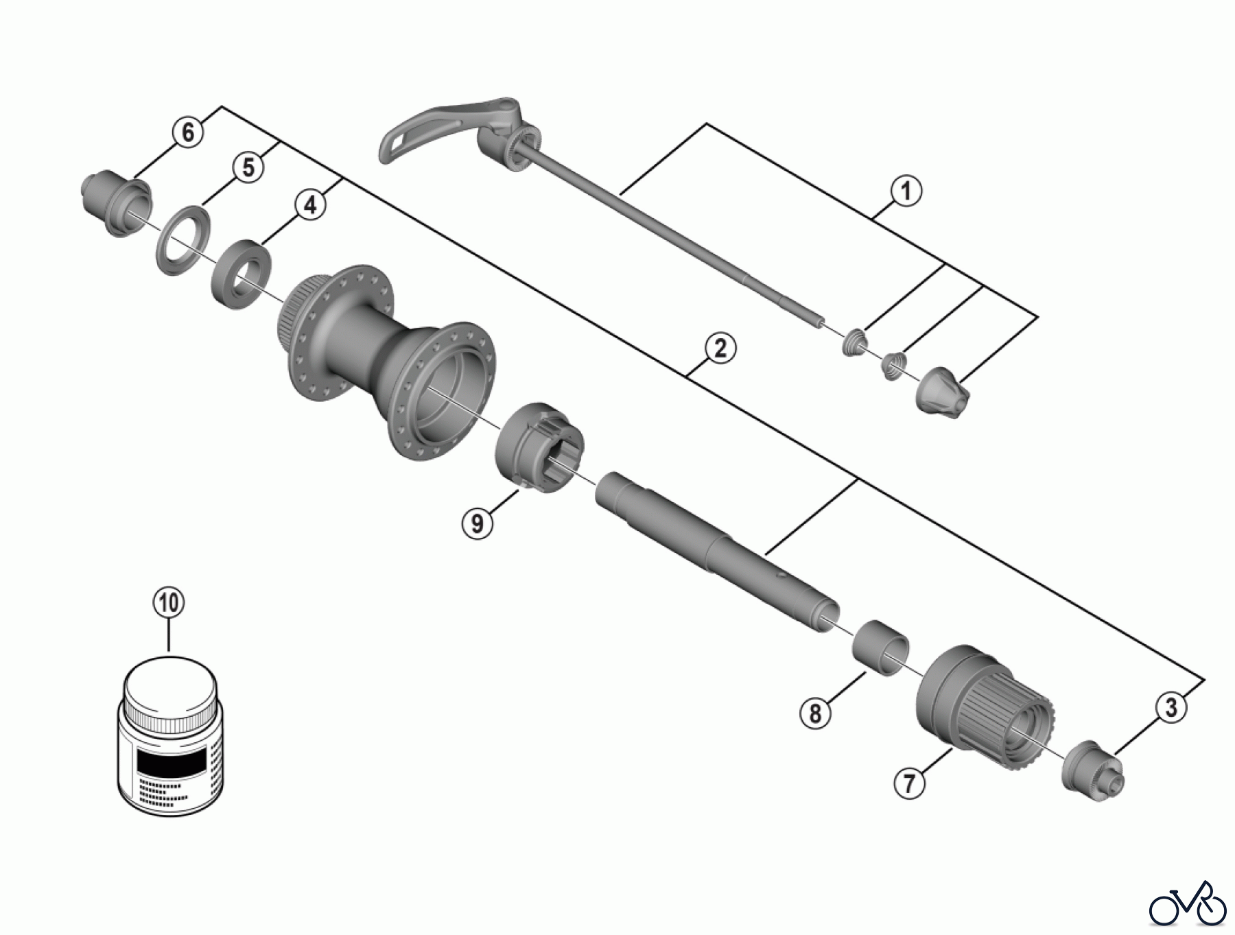 Shimano FH Free Hub - Freilaufnabe FH-QC500-MS FH-QC500-MS-B 12-speed