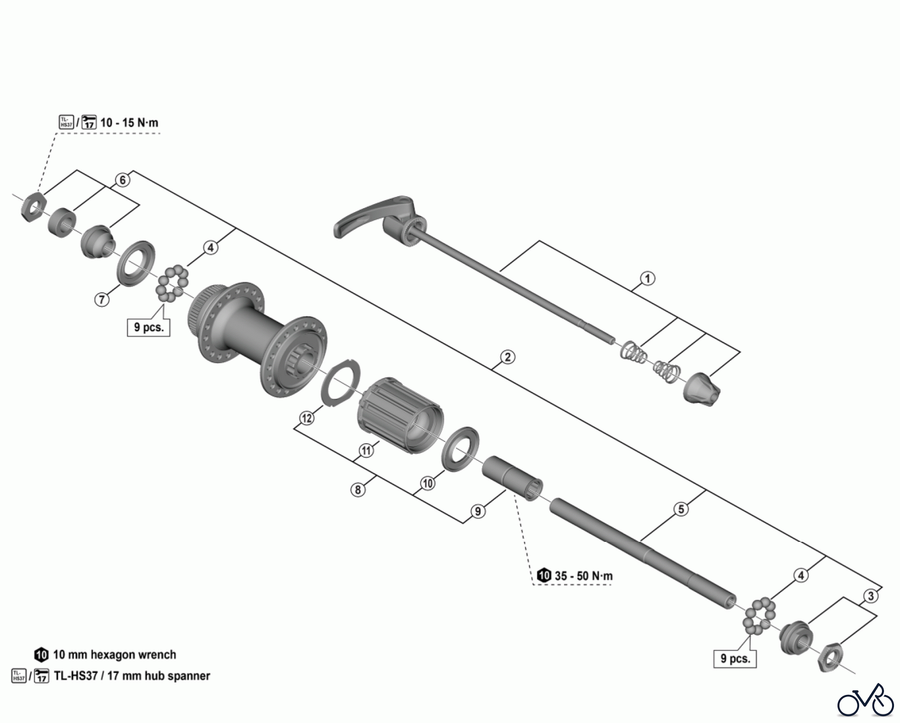 Shimano FH Free Hub - Freilaufnabe FH-M5100 DEORE FREEHUB (11/10/9/8-Speed)