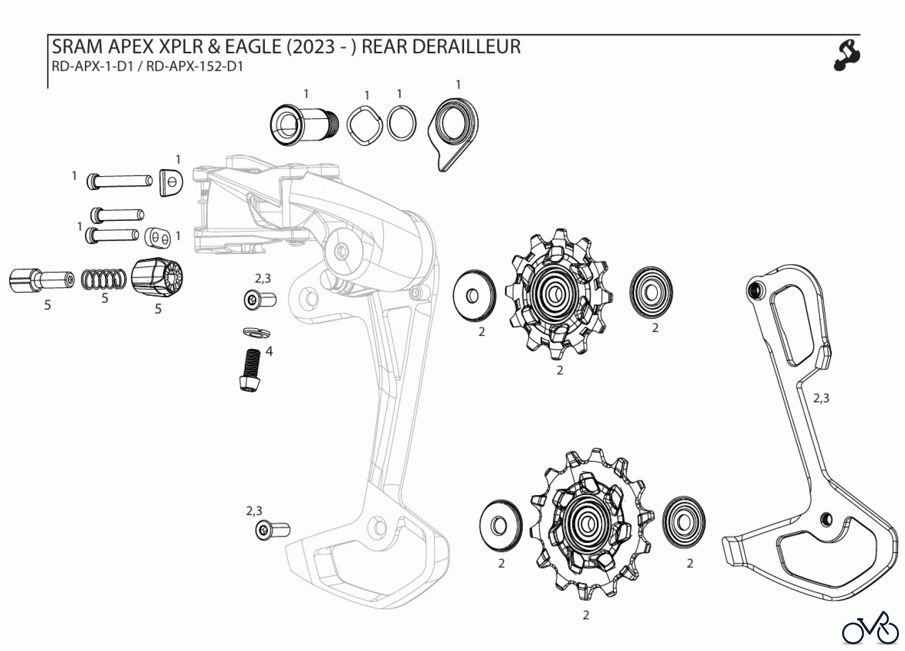  Sram Sram SRAM APEX XPLR & EAGLE (2023 - ) REAR DERAILLEUR