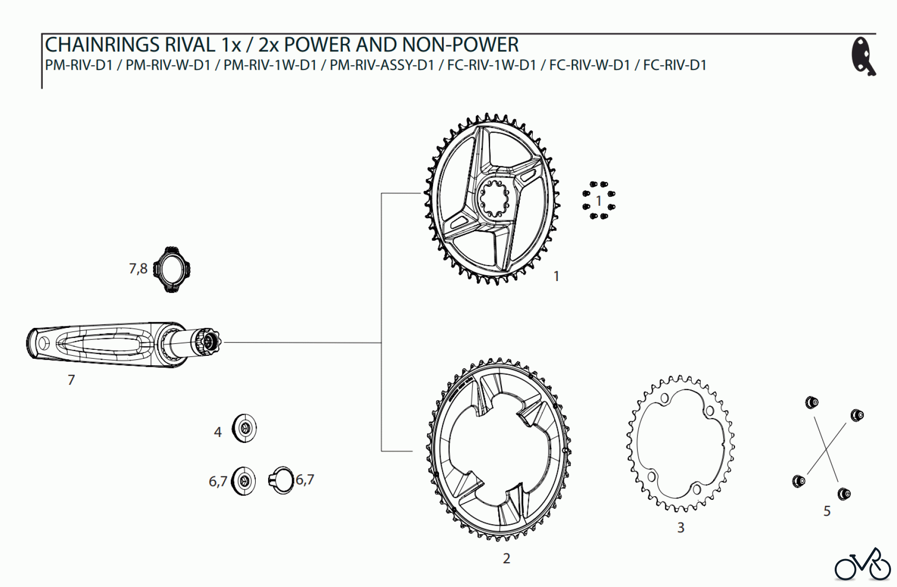  Sram Sram CHAINRINGS RIVAL 1x / 2x POWER AND NON-POWER
