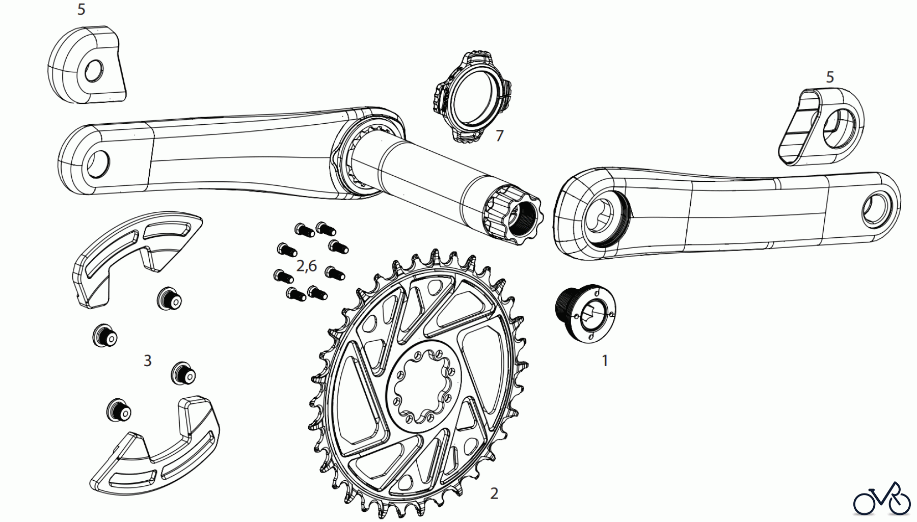  Sram Sram XX EAGLE CRANK INCLUDING SPINDLE POWERMETER