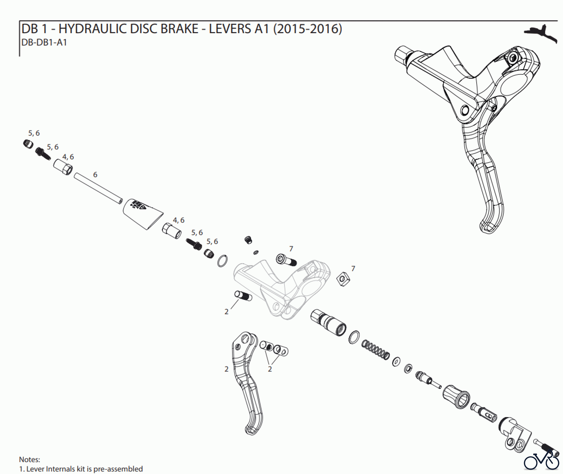 Sram Sram DB 1 - HYDRAULIC DISC BRAKE - LEVERS A1 (2015-2016)