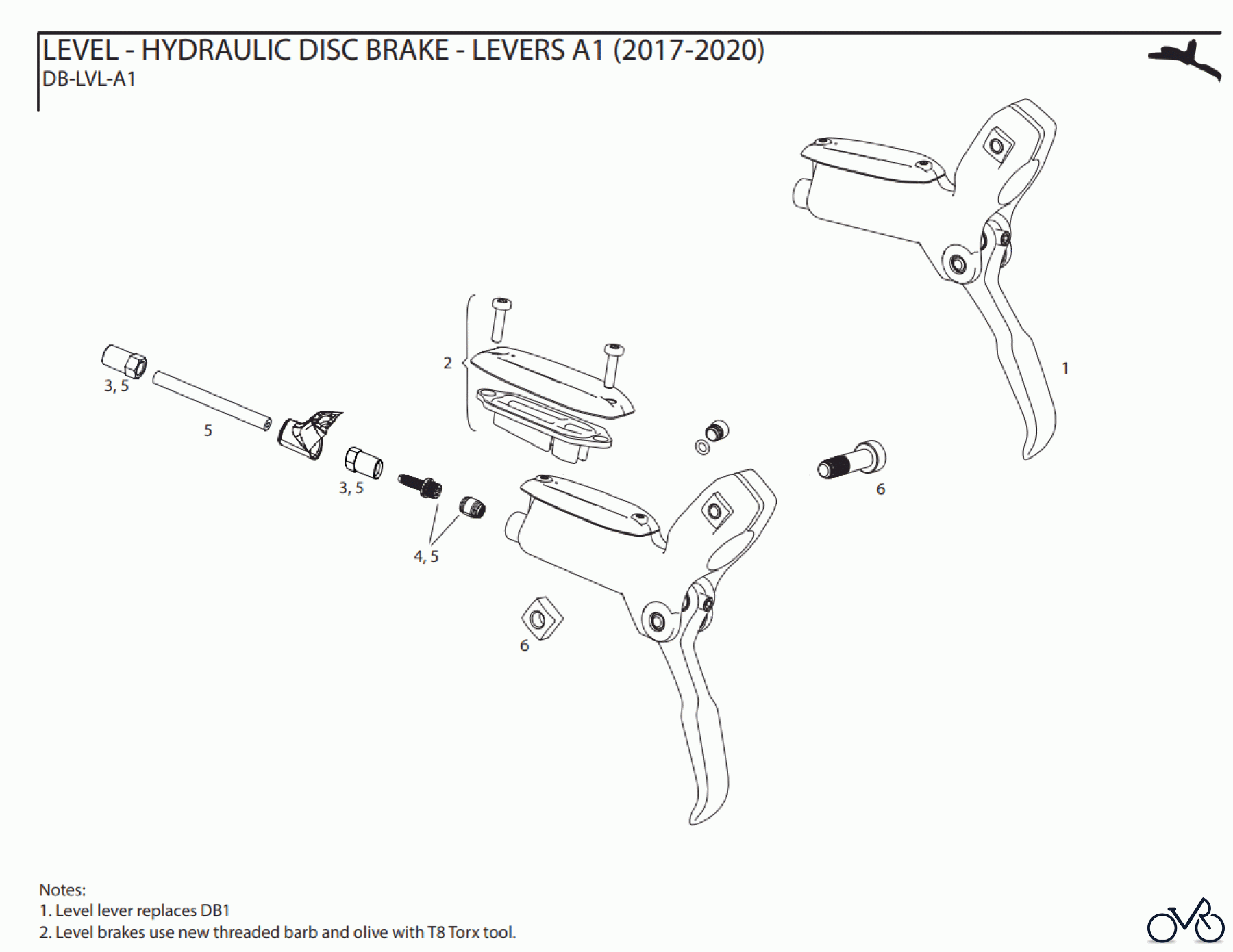 Sram Sram LEVEL - HYDRAULIC DISC BRAKE - LEVERS A1 (2017-2020)