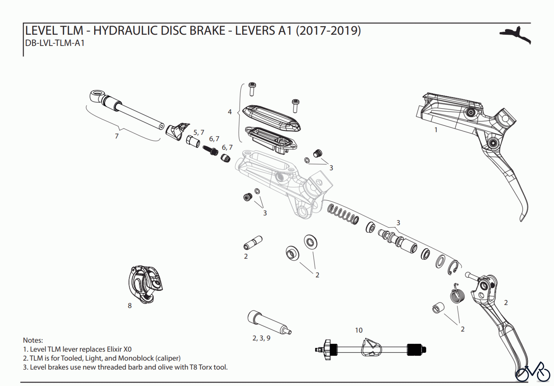  Sram Sram LEVEL TLM - HYDRAULIC DISC BRAKE - LEVERS A1 (2017-2019)