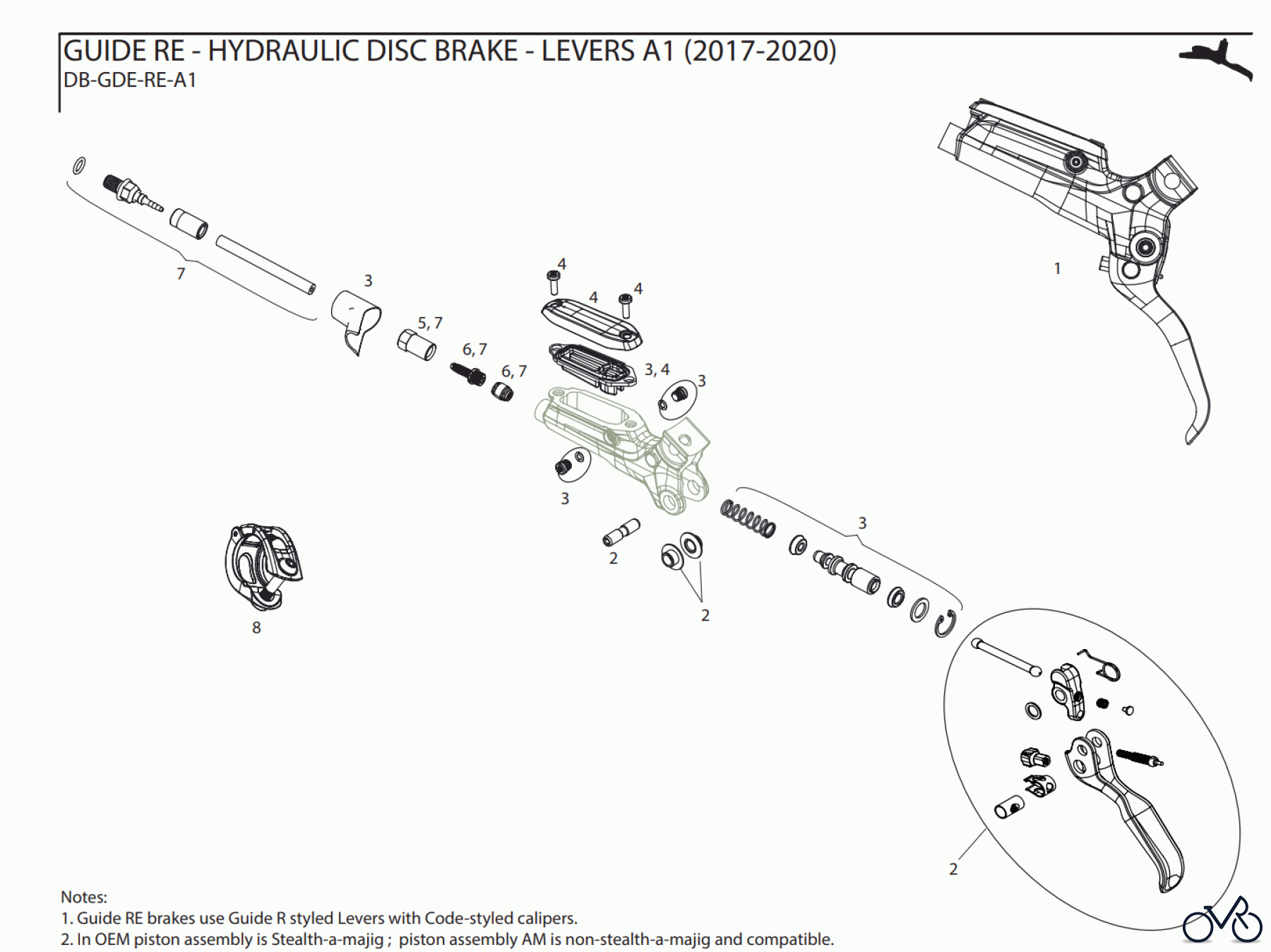 Sram Sram GUIDE RE - HYDRAULIC DISC BRAKE - LEVERS A1 (2017-2020)
