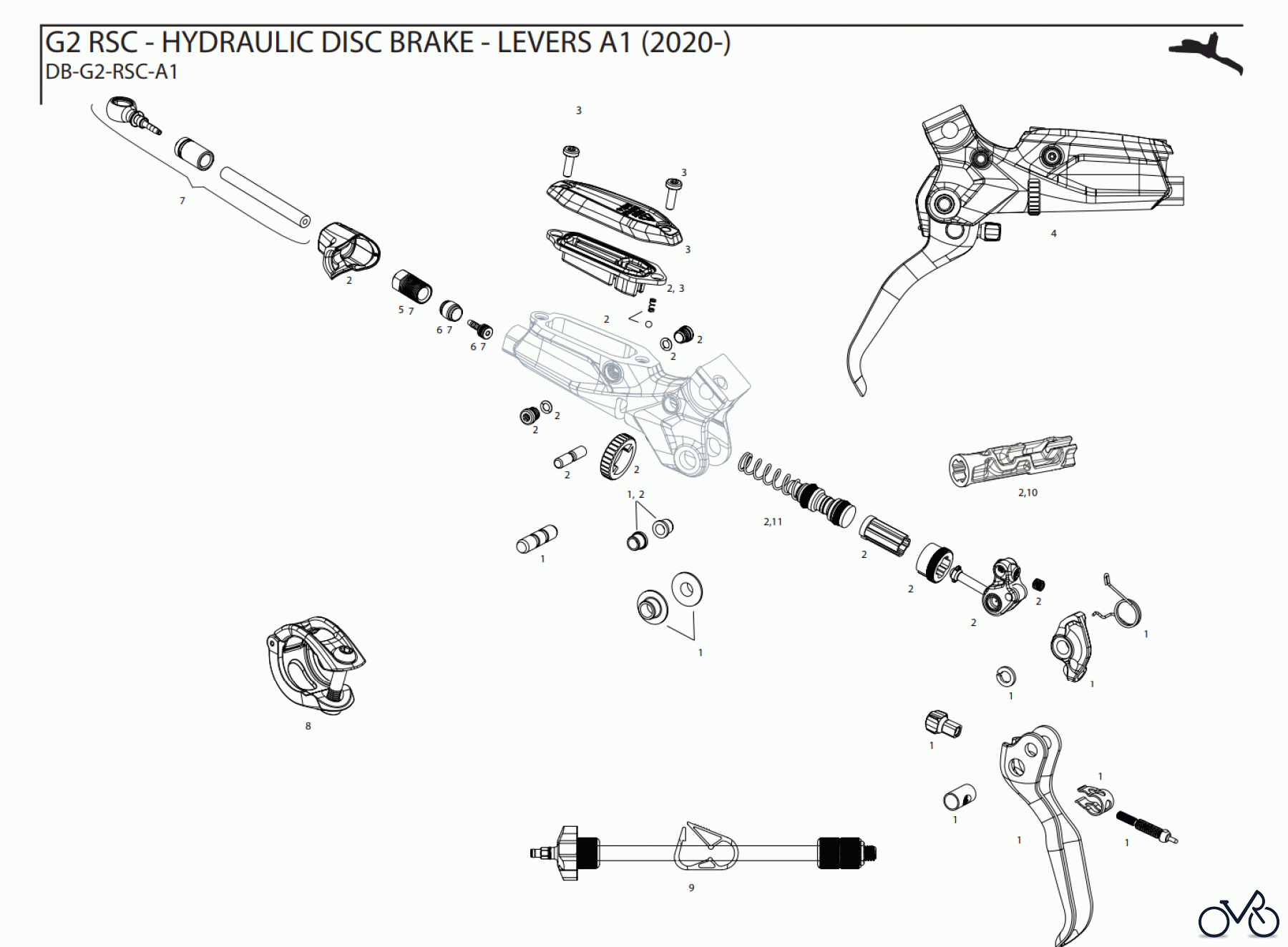  Sram Sram G2 RSC - HYDRAULIC DISC BRAKE - LEVERS A1 (2020-) 