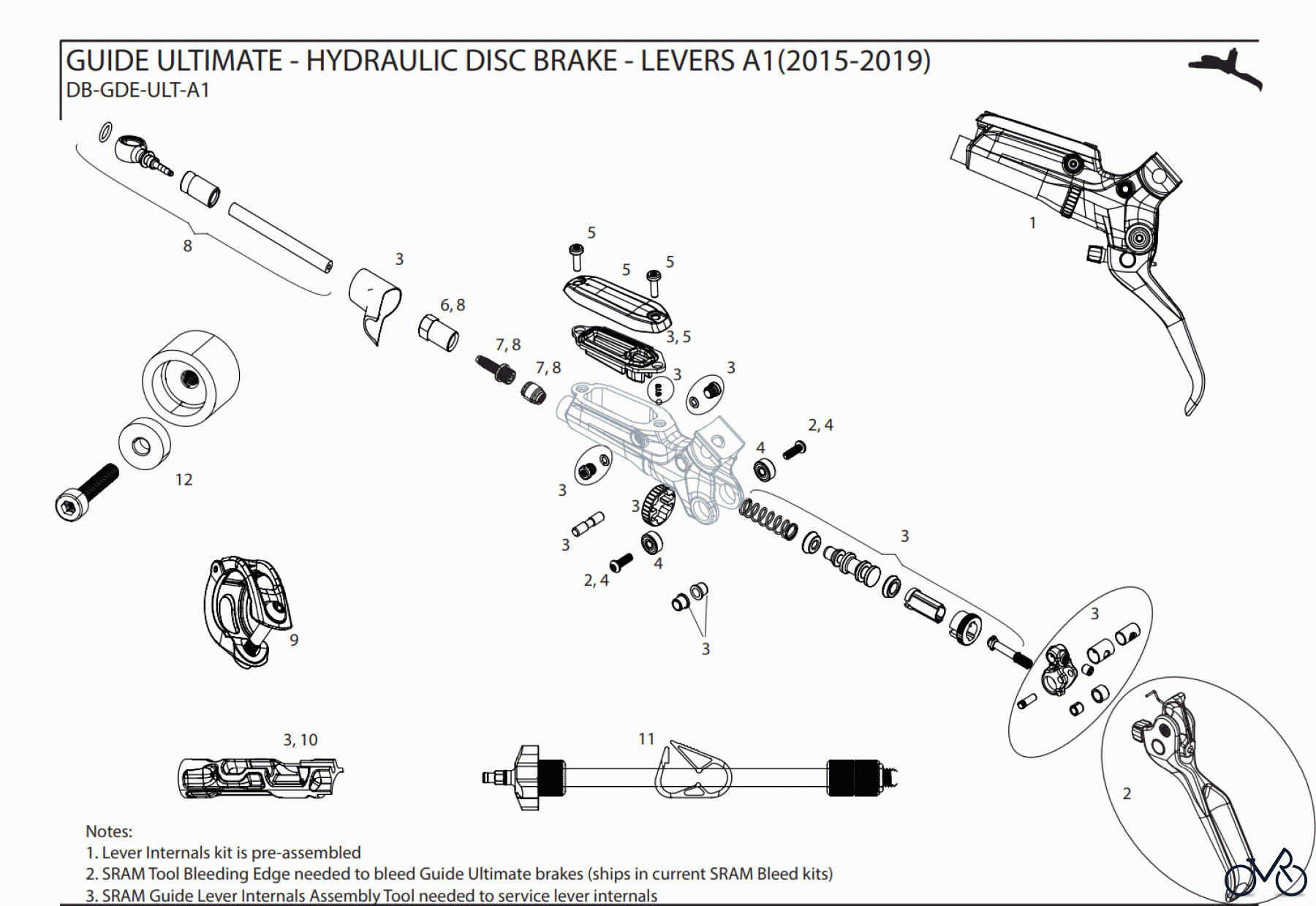 Sram Sram GUIDE ULTIMATE - HYDRAULIC DISC BRAKE - LEVERS A1(2015-2019)