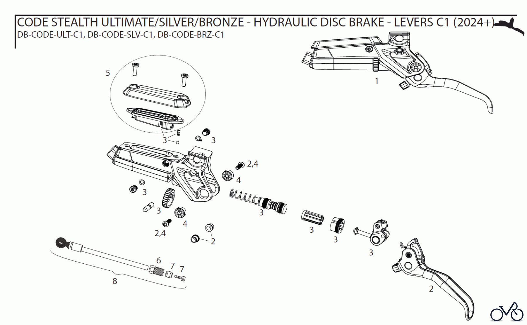  Sram Sram CODE STEALTH ULTIMATE/SILVER/BRONZE - HYDRAULIC DISC BRAKE - LEVERS C1 (2024+)