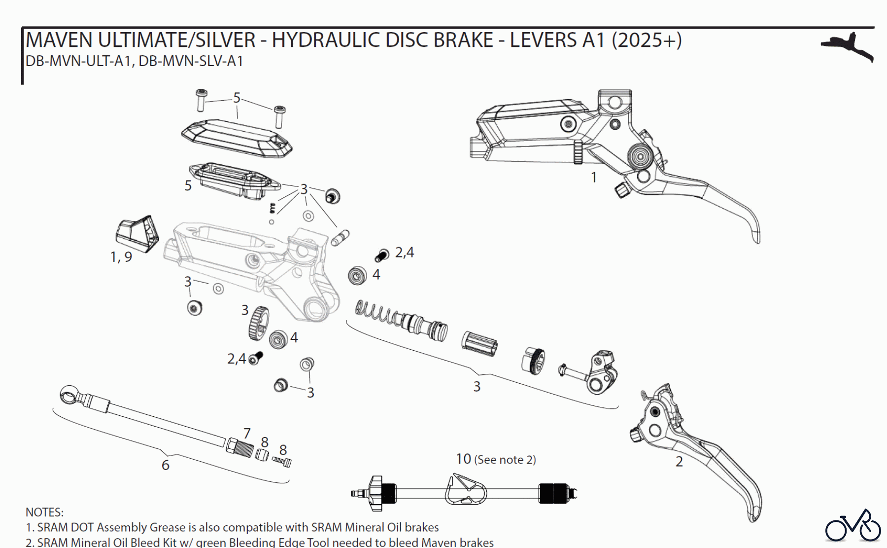  Sram Sram MAVEN ULTIMATE/SILVER - HYDRAULIC DISC BRAKE - LEVERS A1 (2025+)