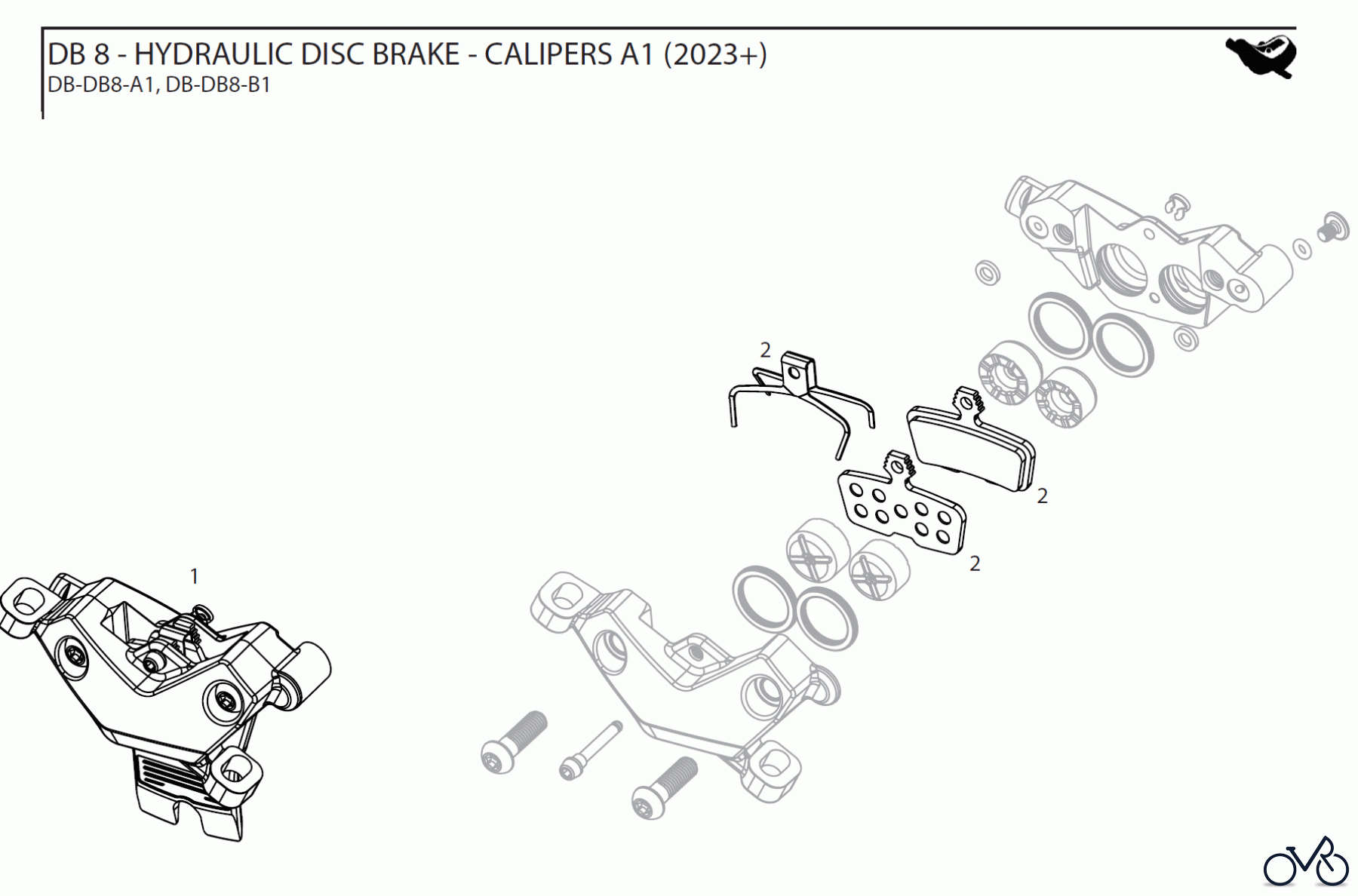 Sram Sram DB 8 - HYDRAULIC DISC BRAKE - CALIPERS A1 (2023+)