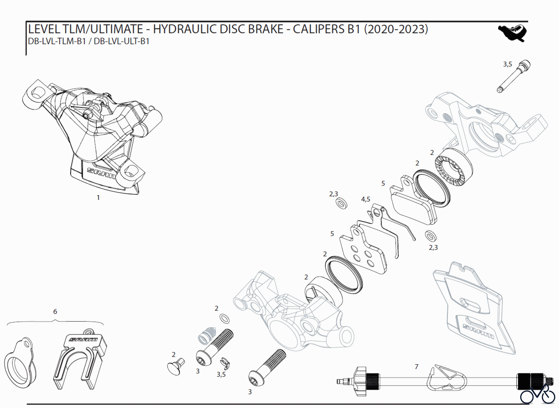 Sram Sram LEVEL TLM/ULTIMATE - HYDRAULIC DISC BRAKE - CALIPERS B1 (2020-2023)