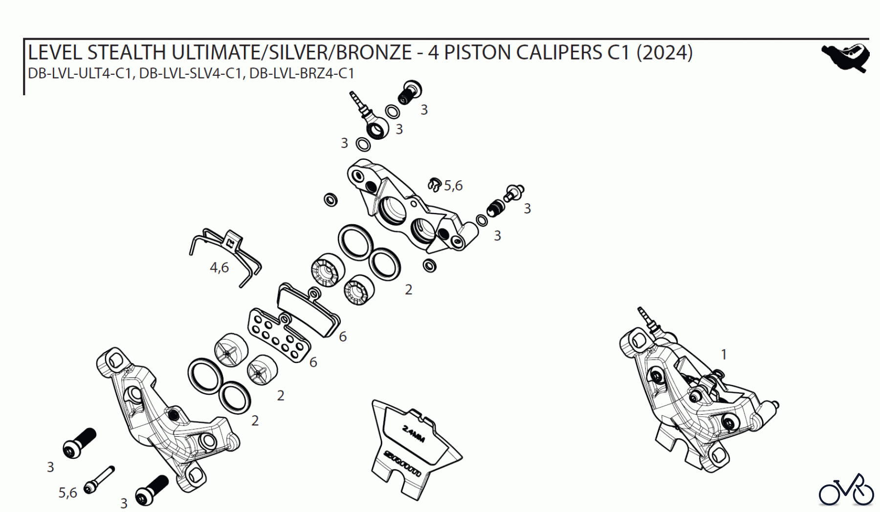  Sram Sram LEVEL STEALTH ULTIMATE/SILVER/BRONZE - 4 PISTON CALIPERS C1 (2024)