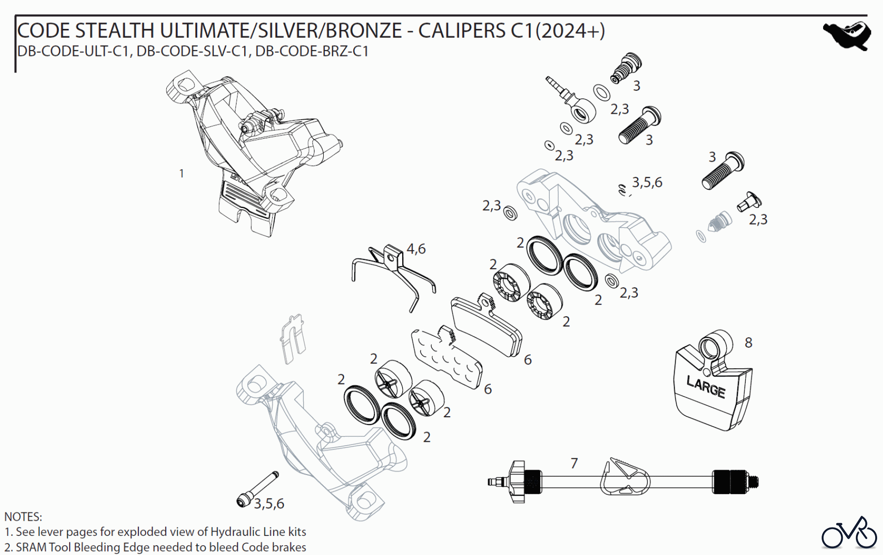  Sram Sram CODE STEALTH ULTIMATE/SILVER/BRONZE - CALIPERS C1(2024+)