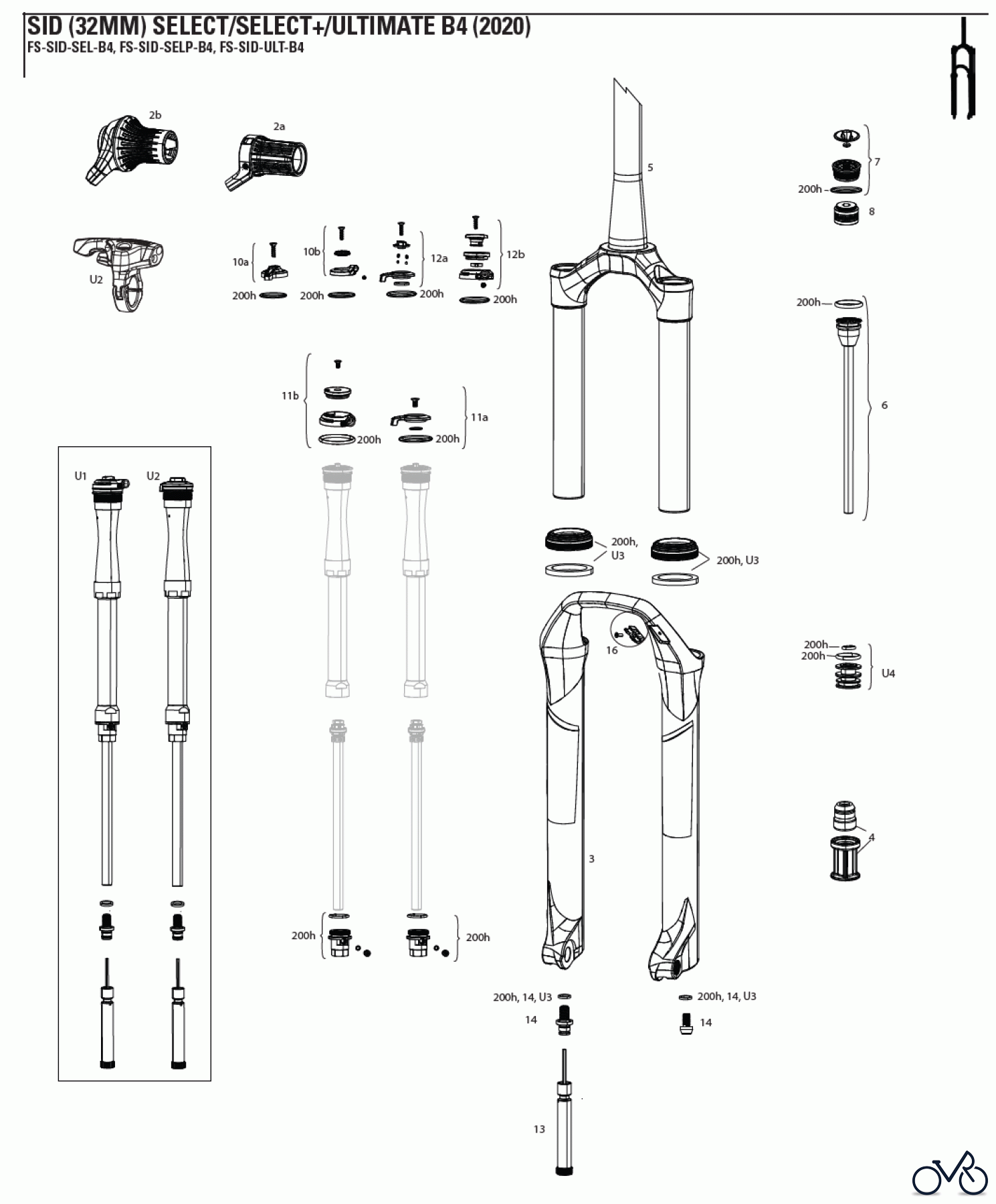  Sram RockShox SID (32MM) SELECT/SELECT+/ULTIMATE B4 (2020)