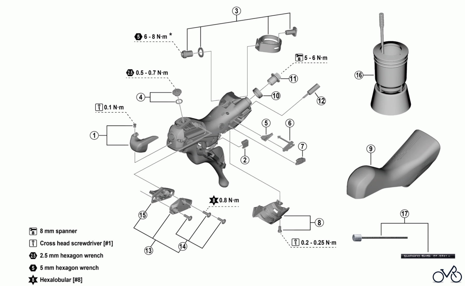 Shimano ST Rapidfire- Schaltbremshebel ST-U6030 (-5092) CUES DUAL CONTROL LEVER (For Disc Brake) (2x11/10-speed)