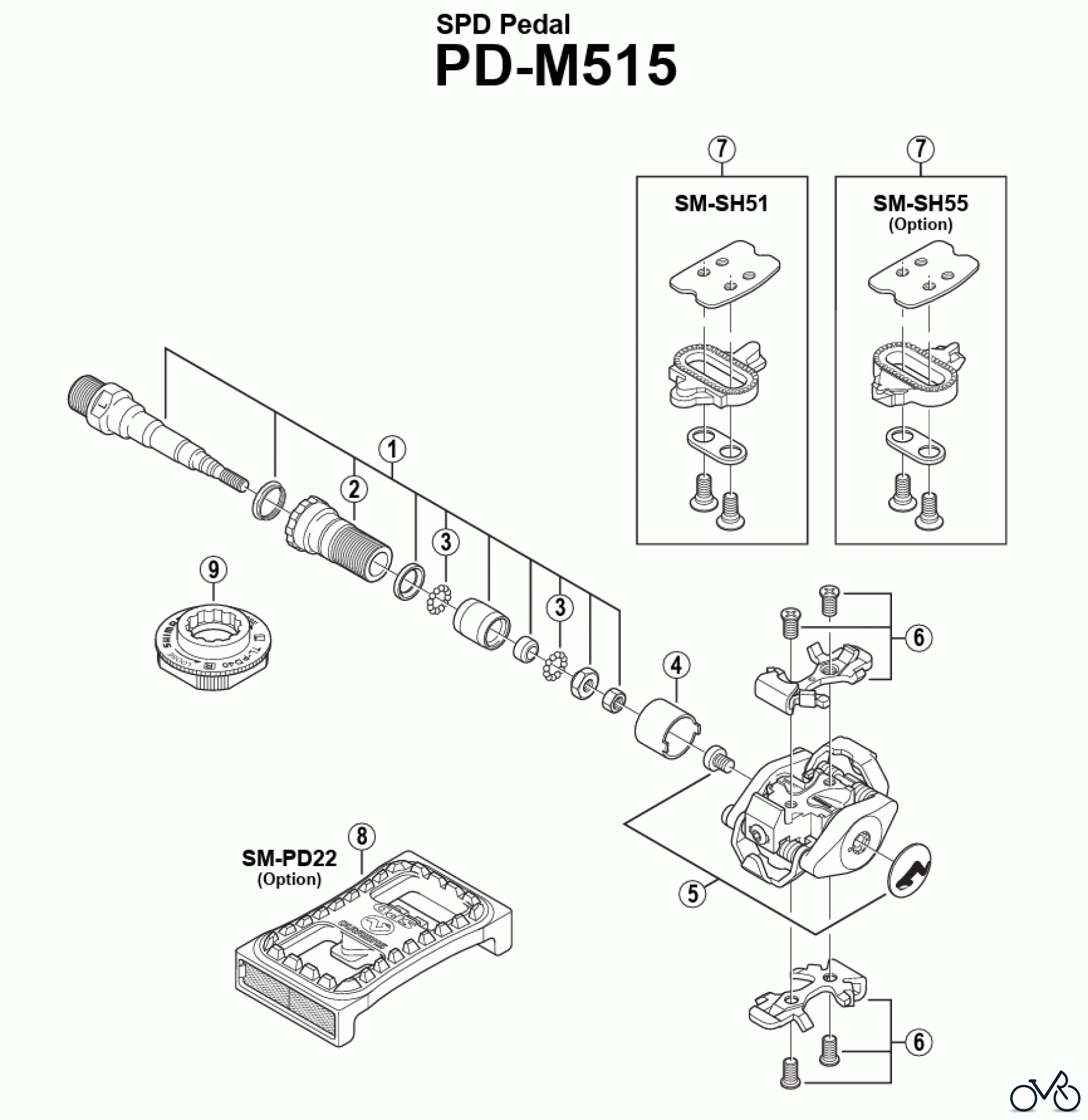  Shimano PD Pedal - Pedale PD-M515 (-1830B) SPD Pedal