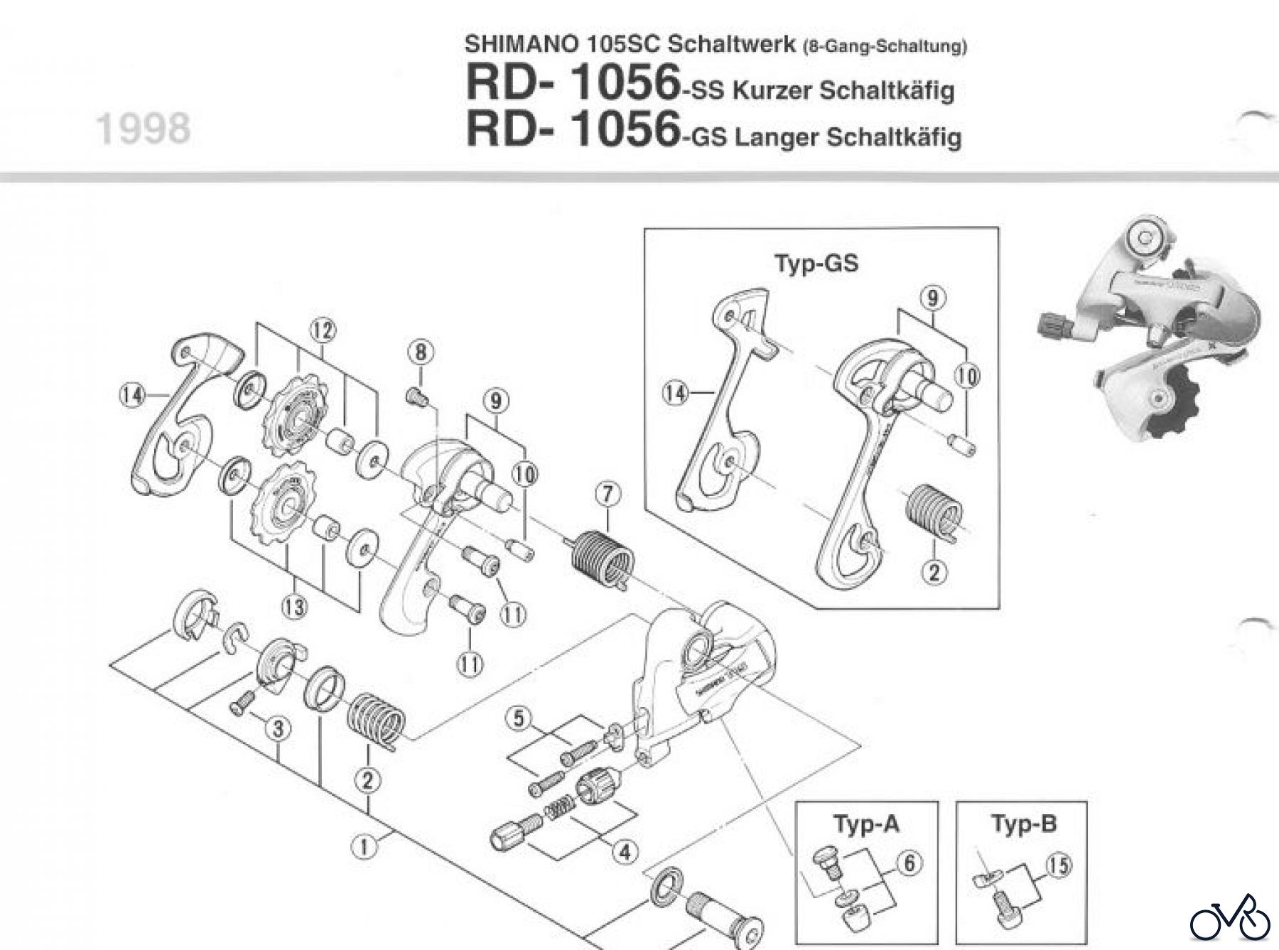  Shimano RD Rear Derailleur - Schaltwerk RD-1056-98