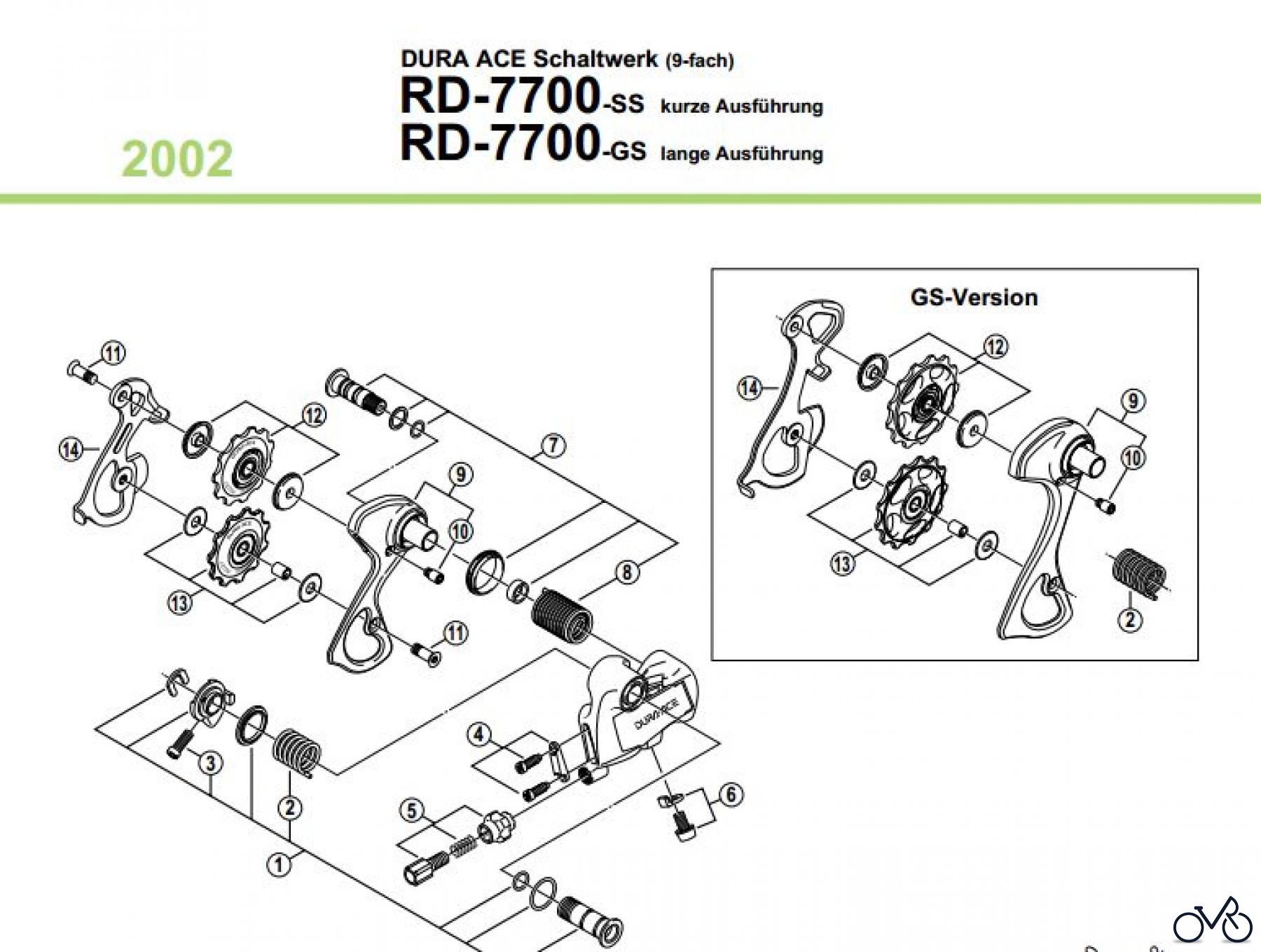  Shimano RD Rear Derailleur - Schaltwerk RD-3300-011R-012R-220179