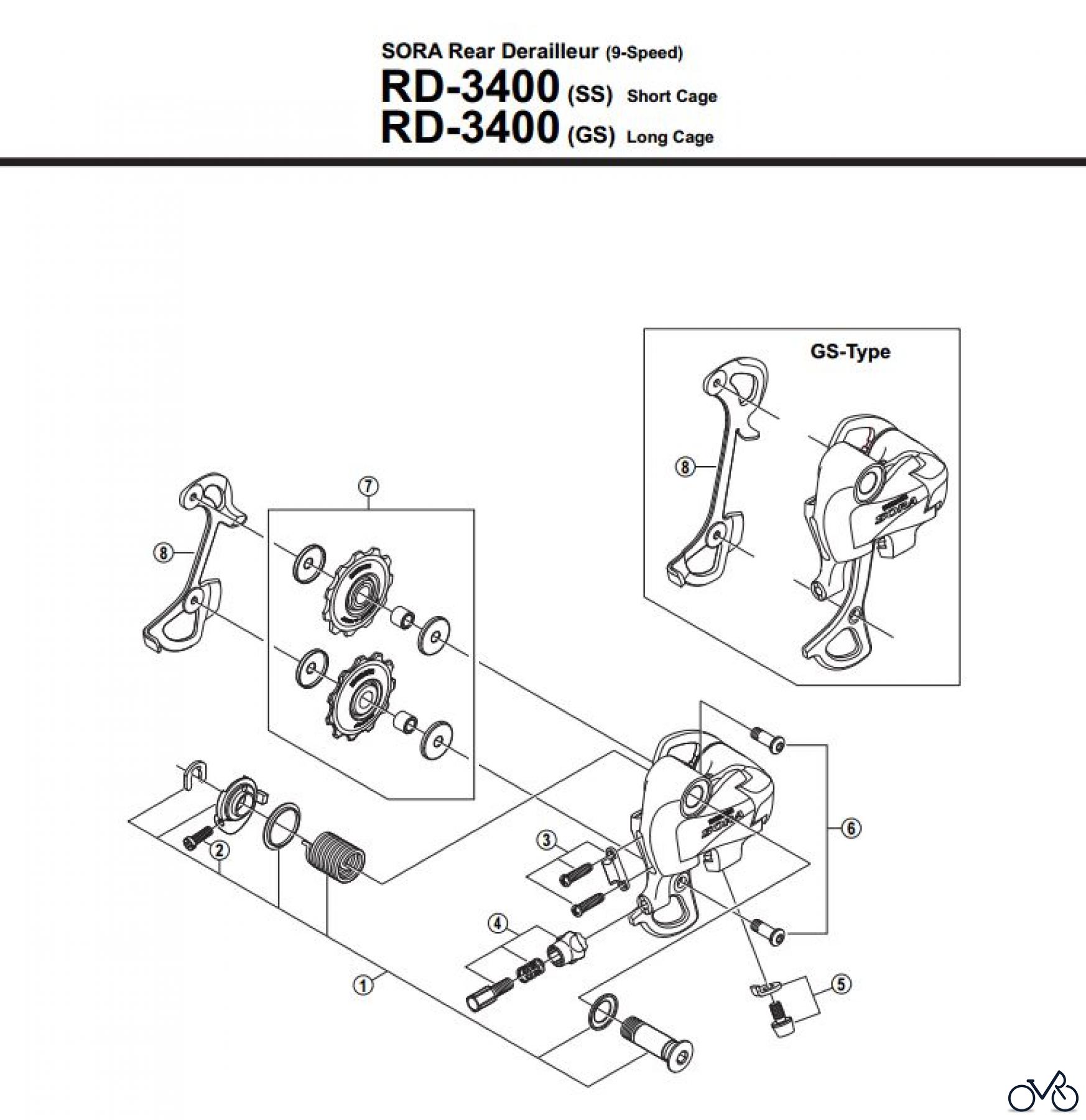  Shimano RD Rear Derailleur - Schaltwerk RD-3400