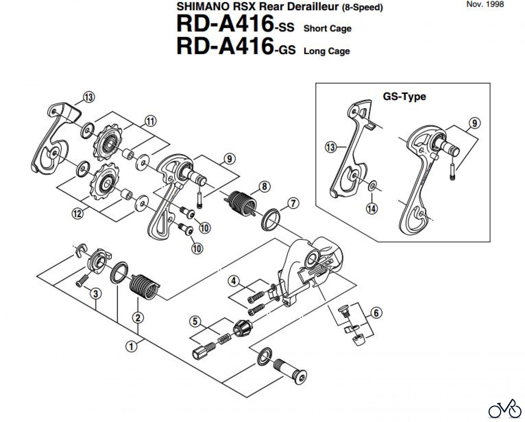  Shimano RD Rear Derailleur - Schaltwerk RD-A416