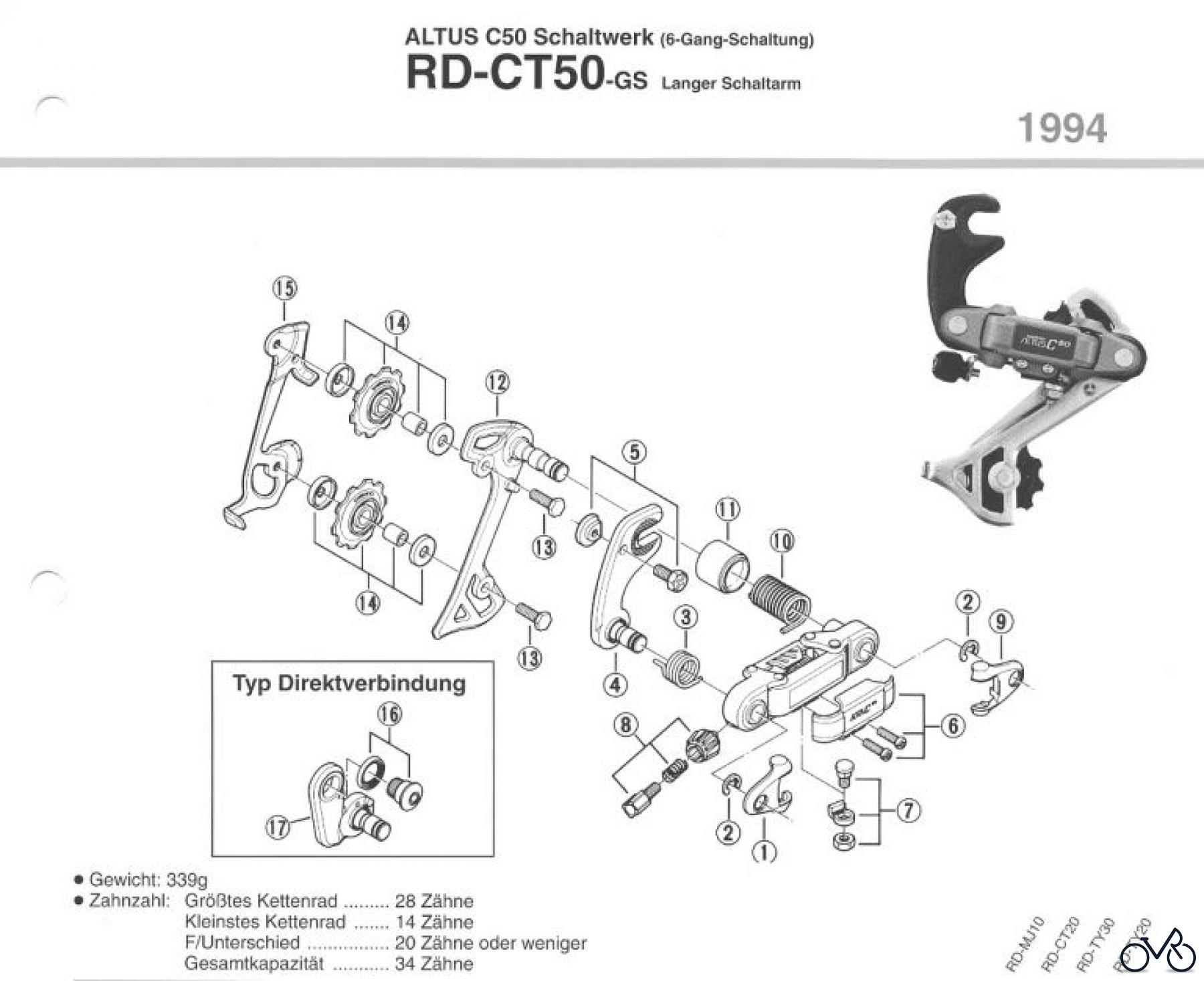  Shimano RD Rear Derailleur - Schaltwerk RD-CT50-GS-94