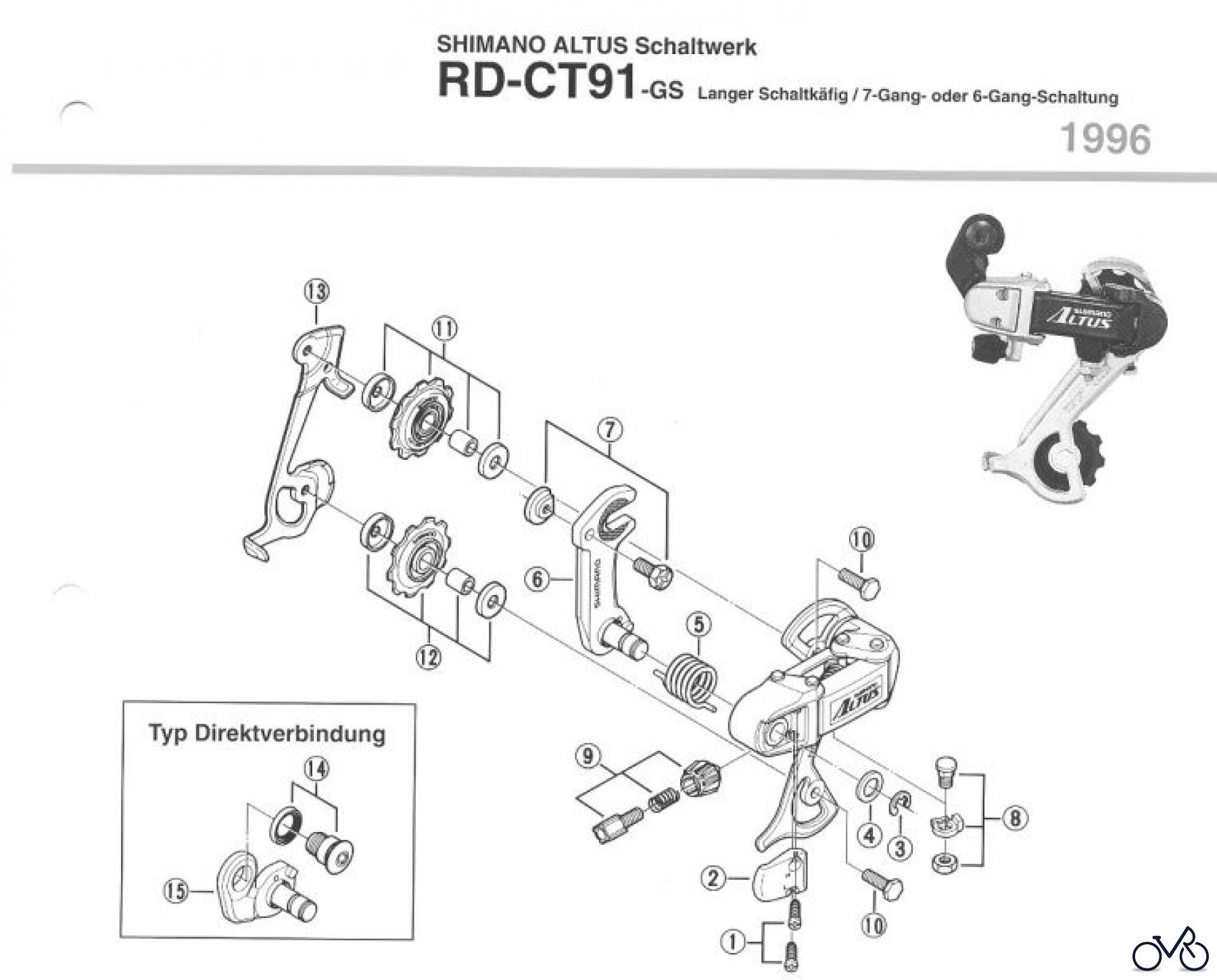  Shimano RD Rear Derailleur - Schaltwerk RD-CT91-96