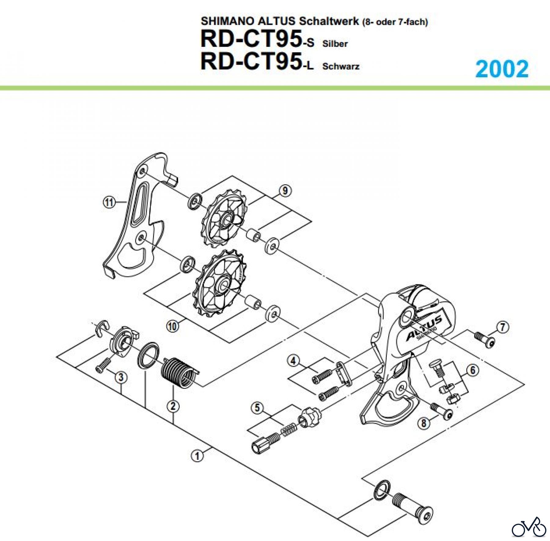  Shimano RD Rear Derailleur - Schaltwerk RD-CT95-02