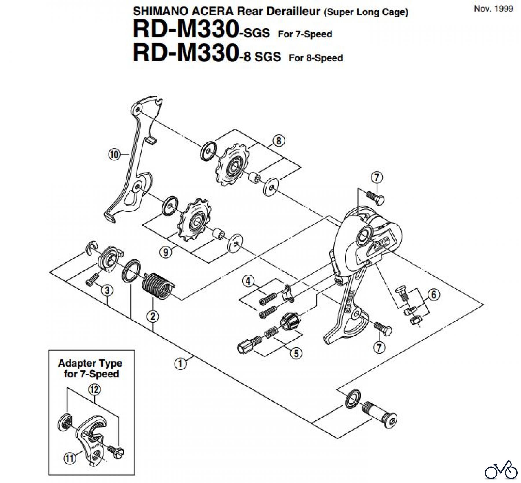 Shimano RD Rear Derailleur - Schaltwerk RD-M330-8-EV