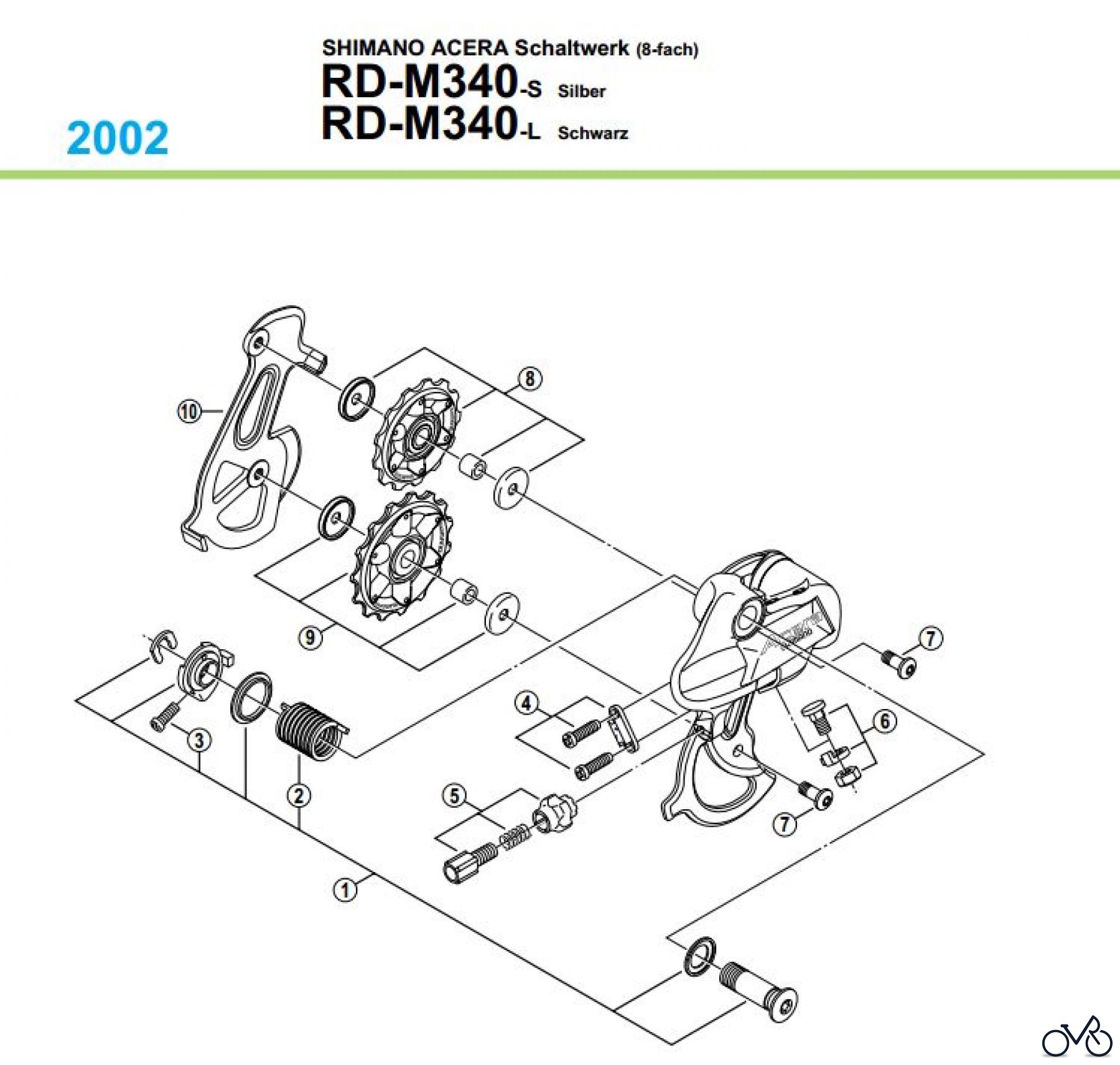 Shimano RD Rear Derailleur - Schaltwerk RD-M340-02