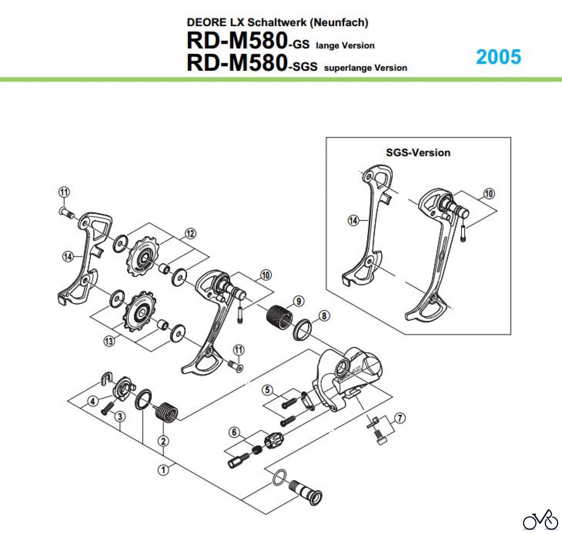  Shimano RD Rear Derailleur - Schaltwerk RD-M580-05