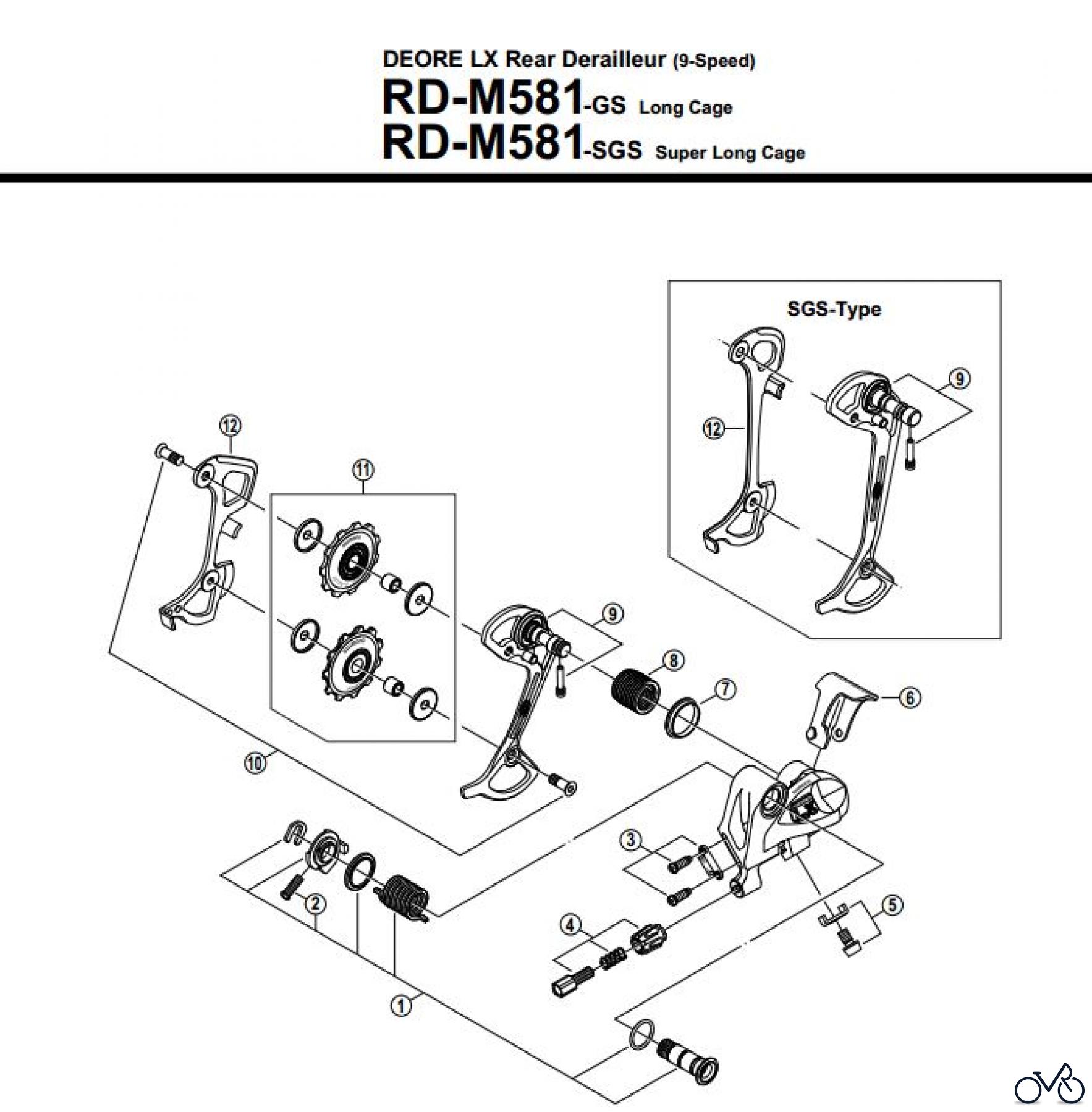  Shimano RD Rear Derailleur - Schaltwerk RD-M581-12552