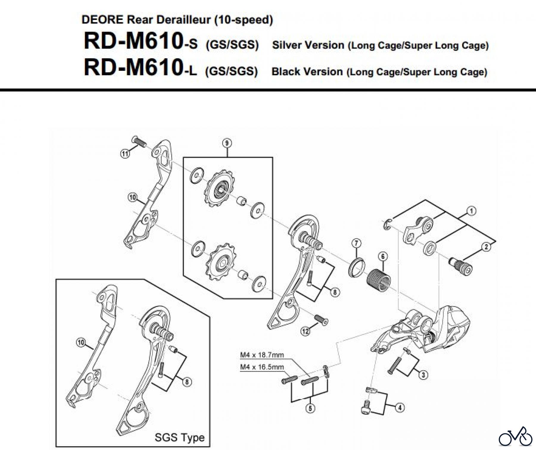  Shimano RD Rear Derailleur - Schaltwerk RD-M610-3519