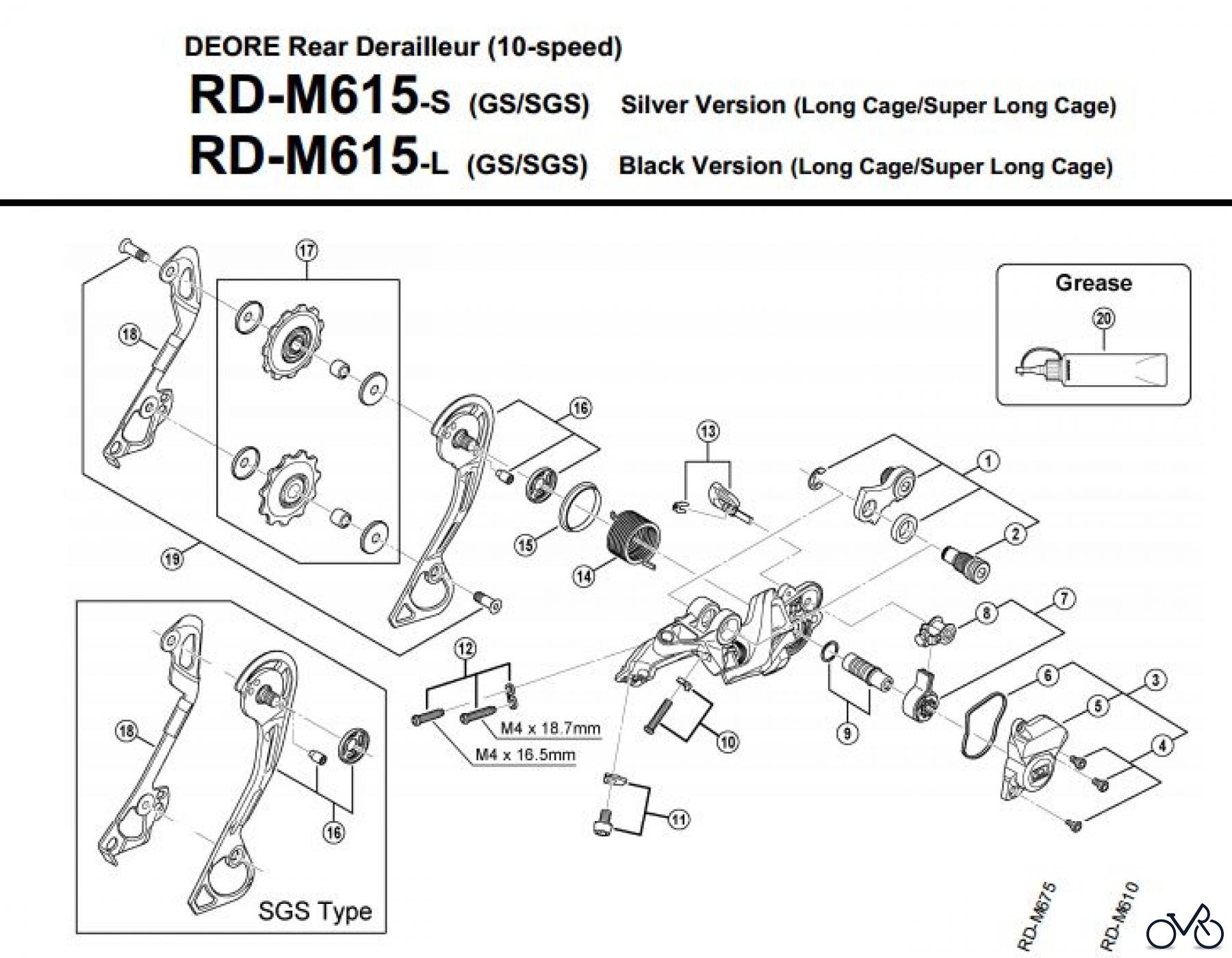  Shimano RD Rear Derailleur - Schaltwerk RD-M615-3520