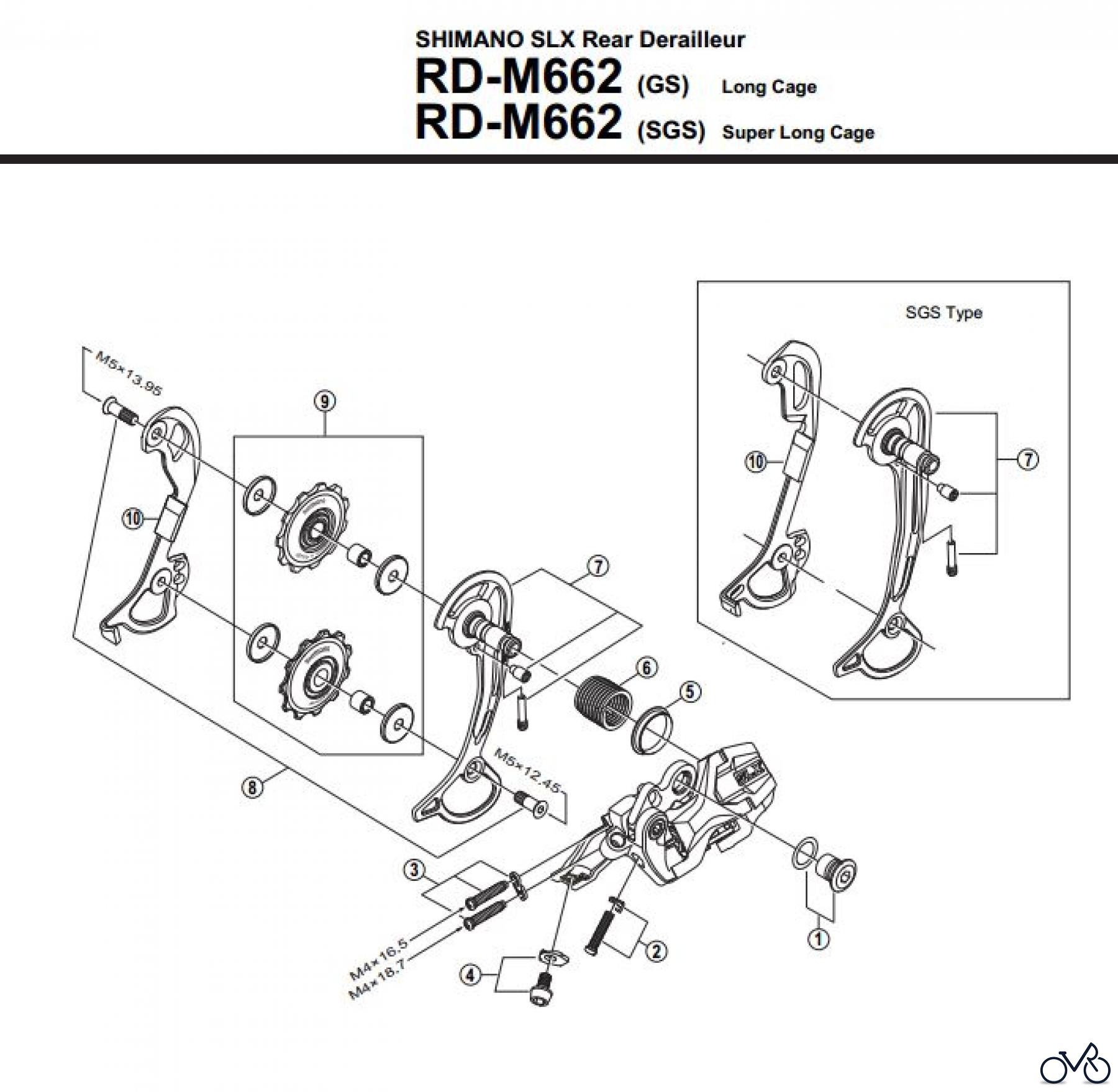  Shimano RD Rear Derailleur - Schaltwerk RD-M662-2814