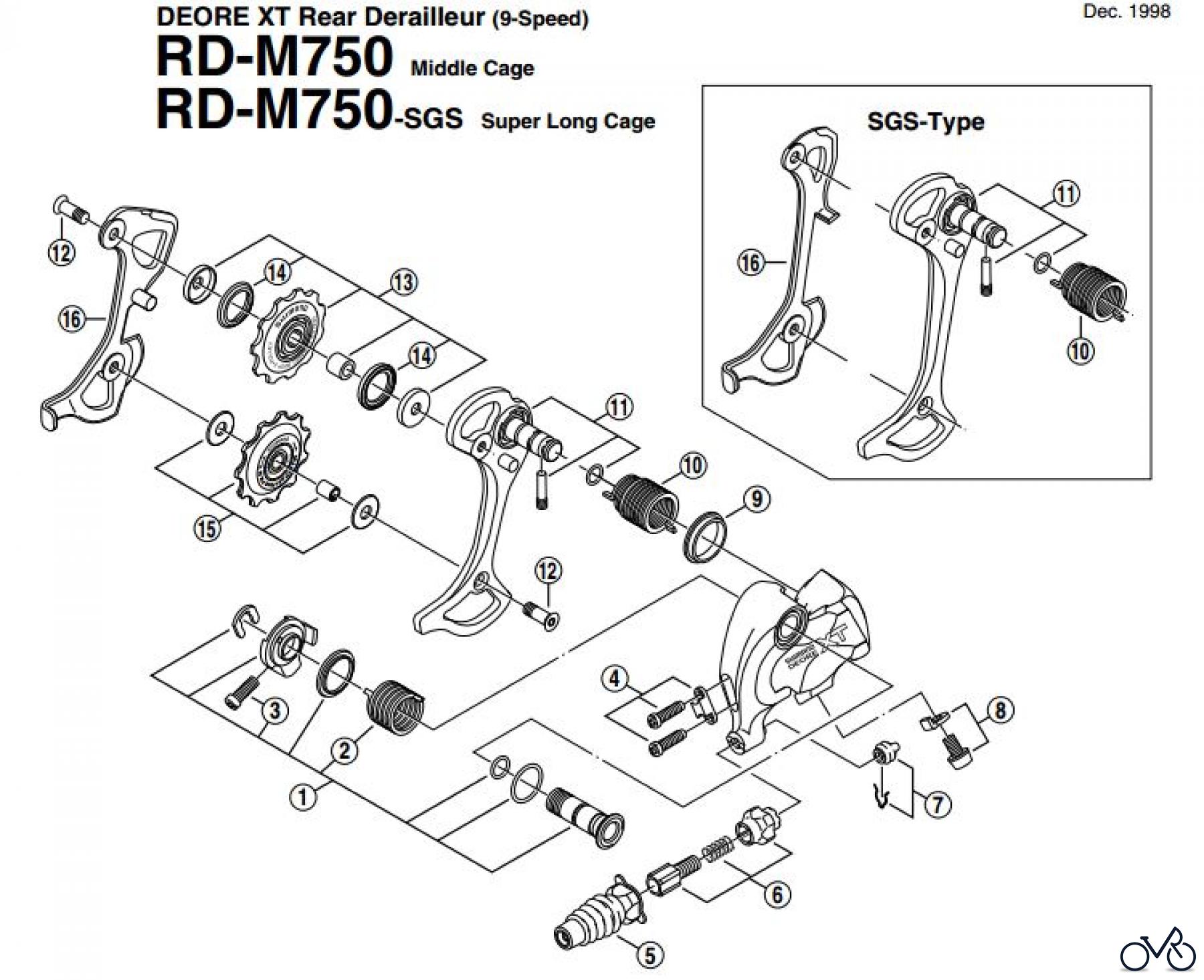  Shimano RD Rear Derailleur - Schaltwerk RD-M750-DEORE-XT