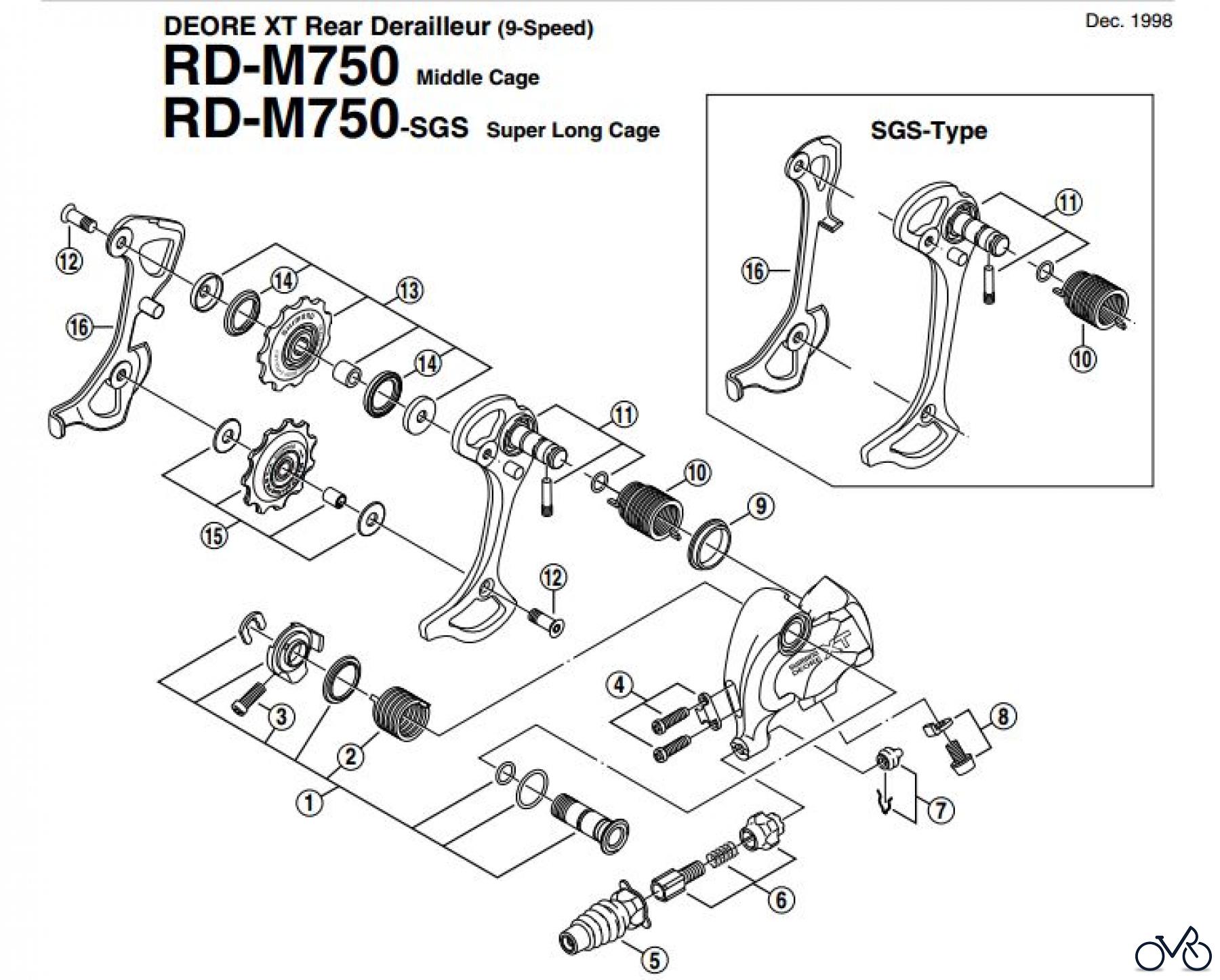  Shimano RD Rear Derailleur - Schaltwerk RD-M750-EV