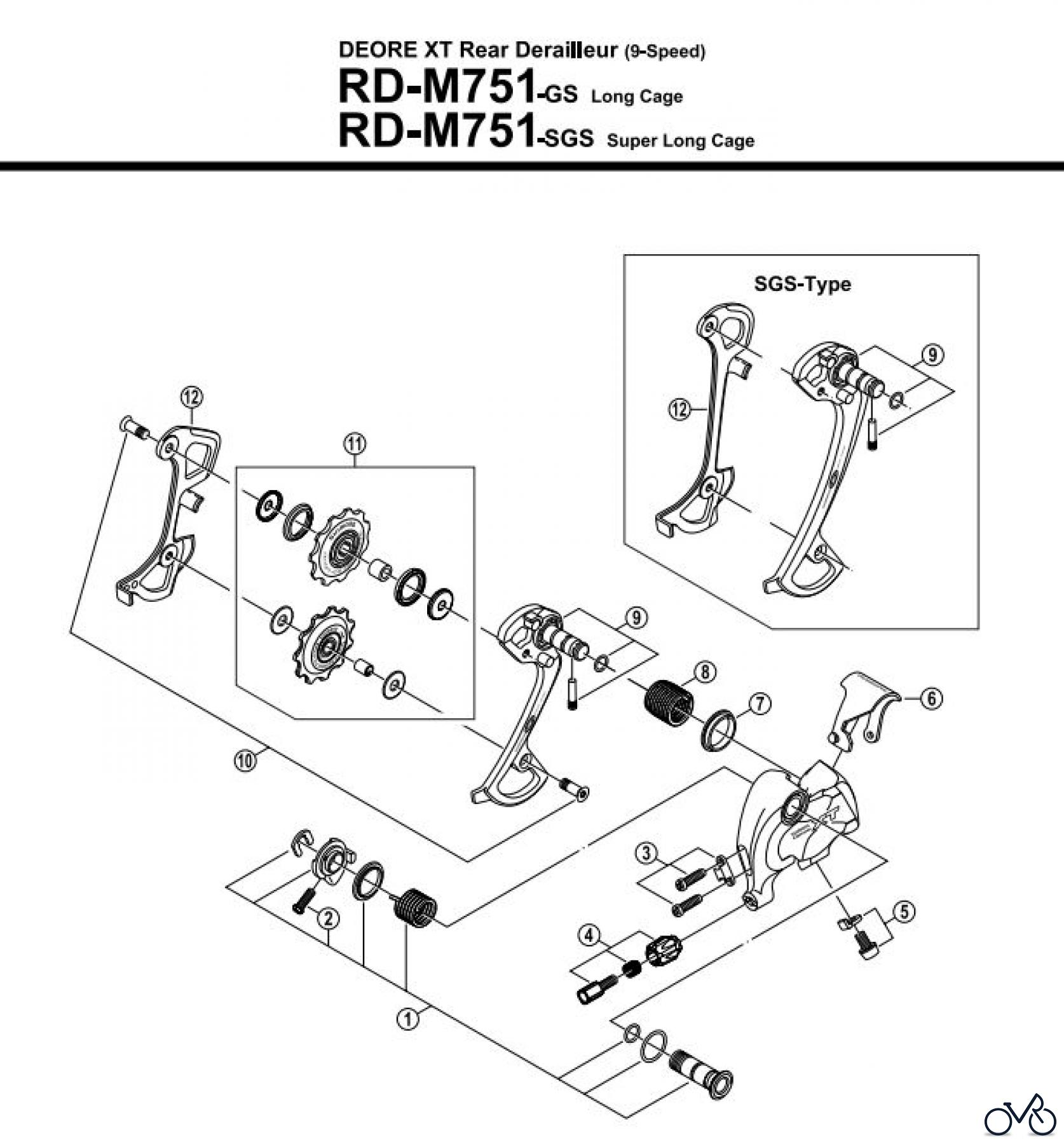  Shimano RD Rear Derailleur - Schaltwerk RD-M751