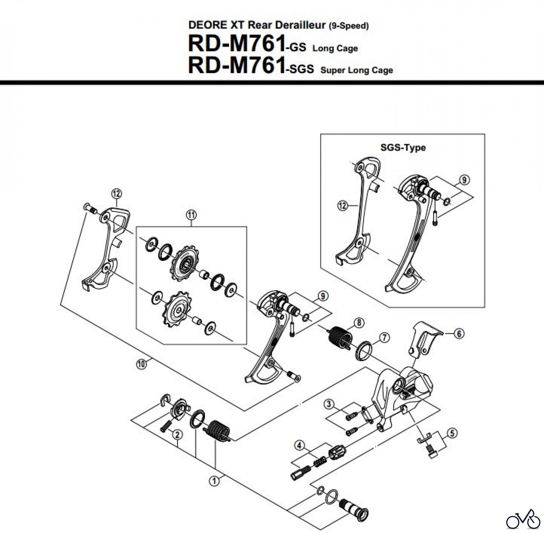  Shimano RD Rear Derailleur - Schaltwerk RD-M761-12551