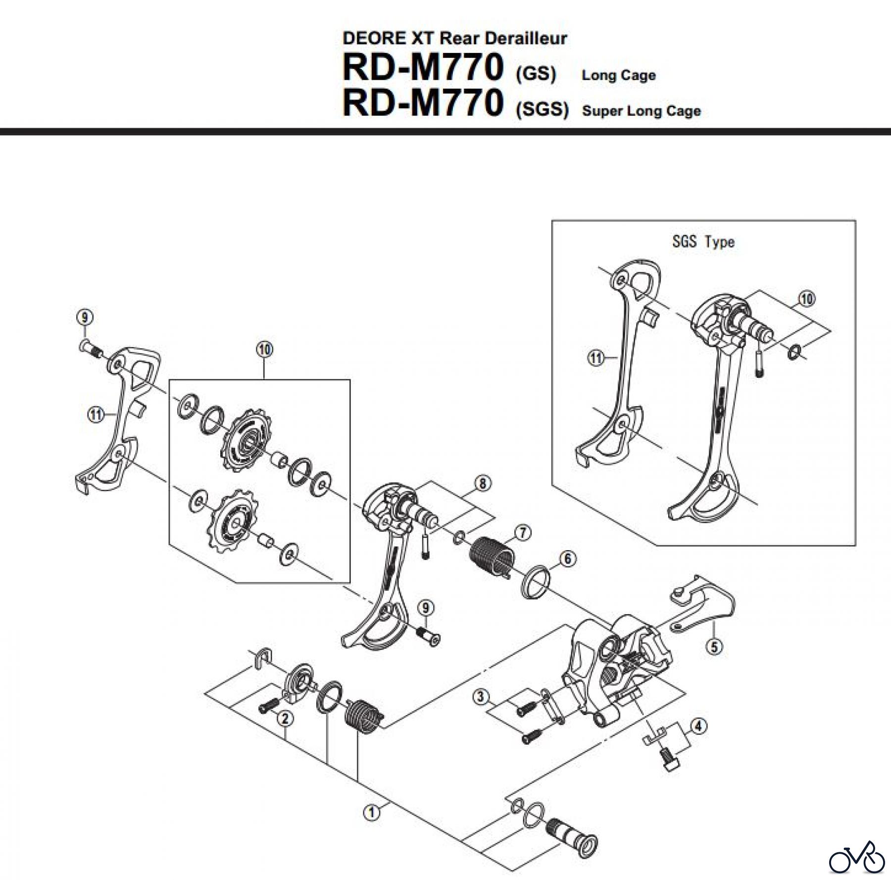  Shimano RD Rear Derailleur - Schaltwerk RD-M770-2705