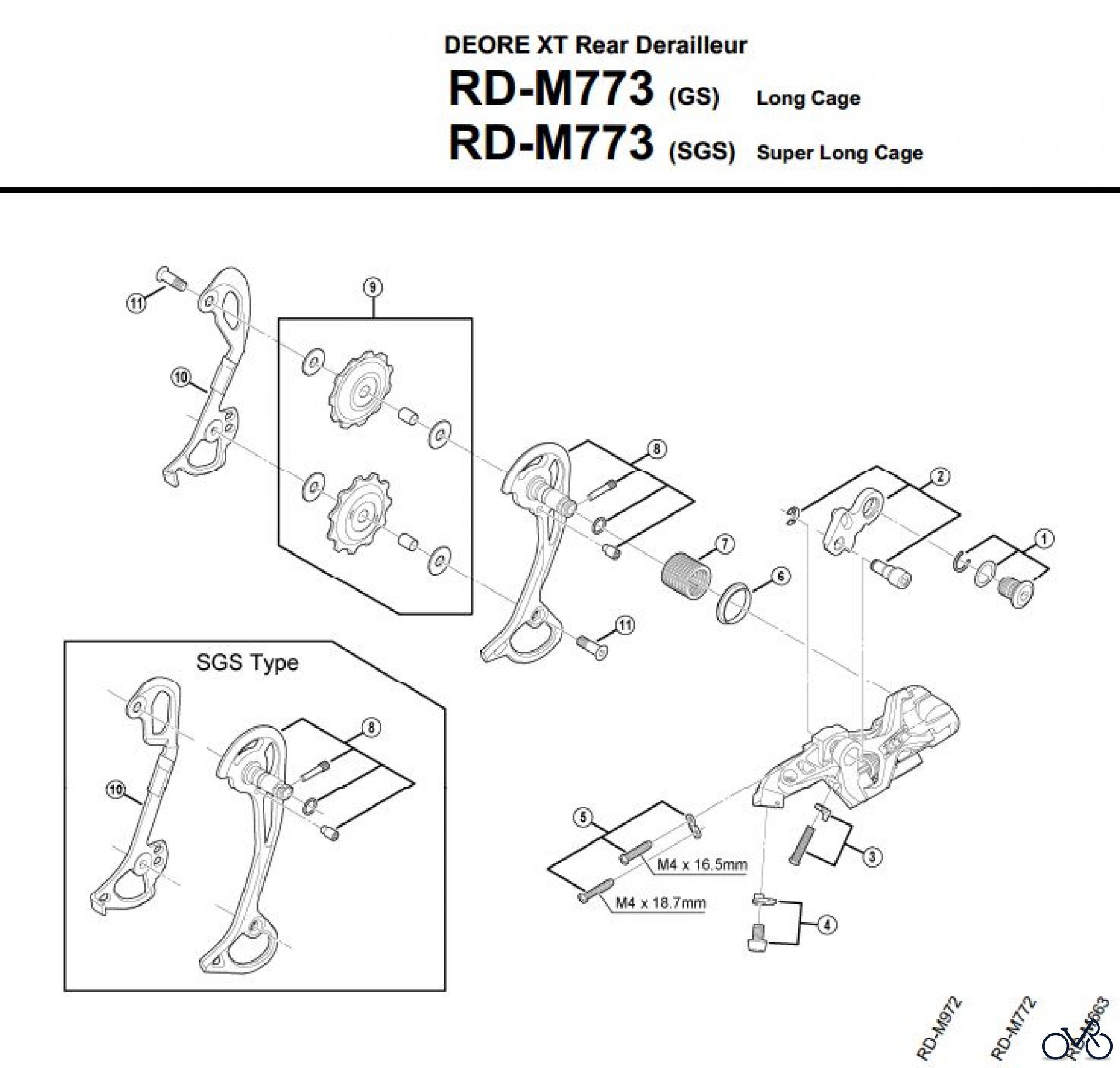  Shimano RD Rear Derailleur - Schaltwerk RD-M773-3038