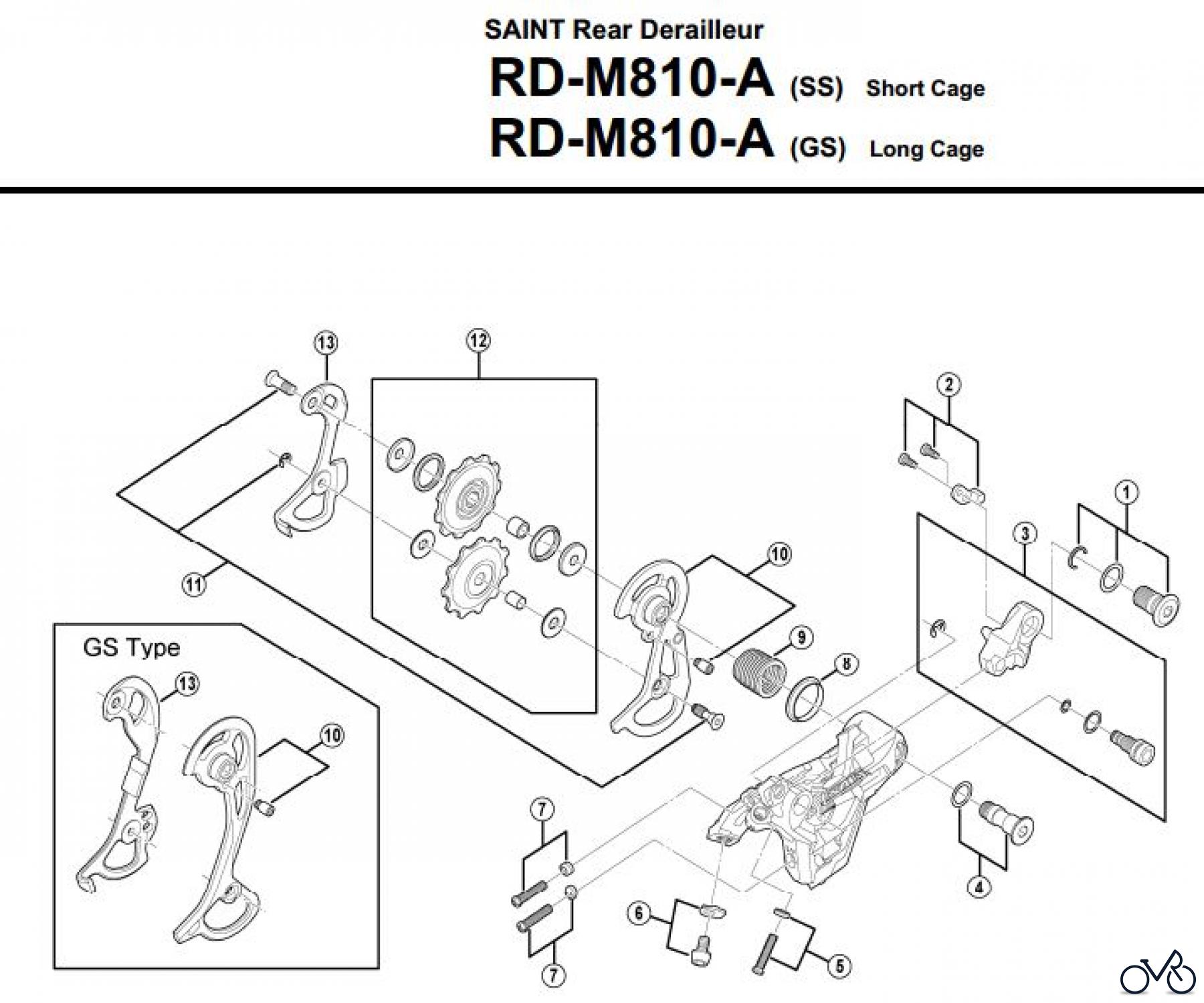  Shimano RD Rear Derailleur - Schaltwerk RD-M810-A-3027