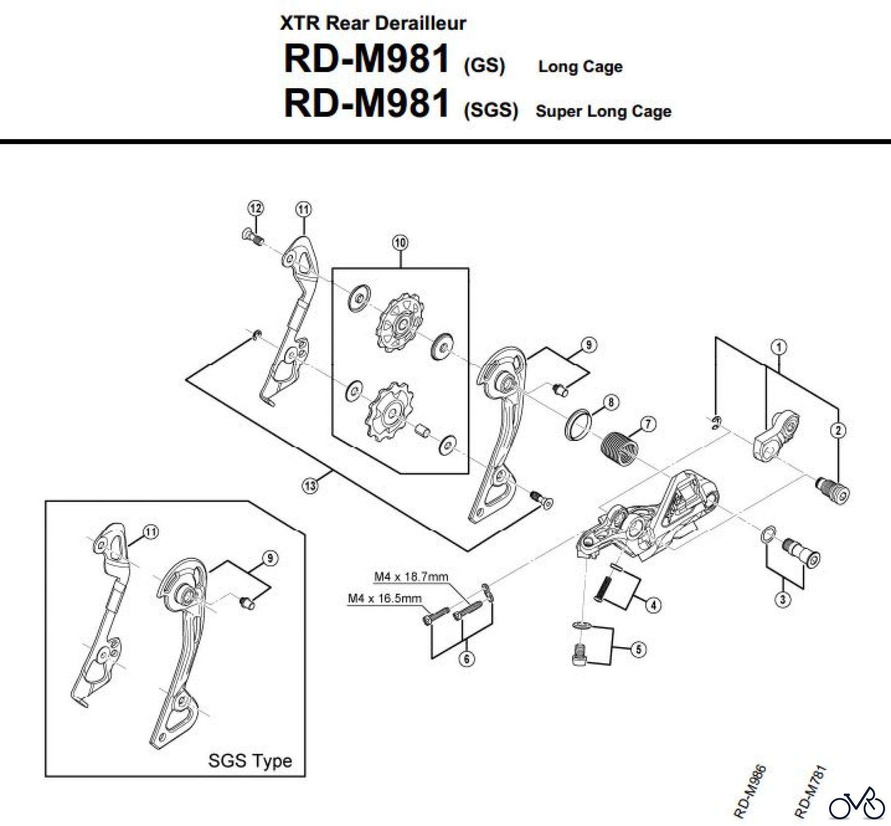  Shimano RD Rear Derailleur - Schaltwerk RD-M981-3429